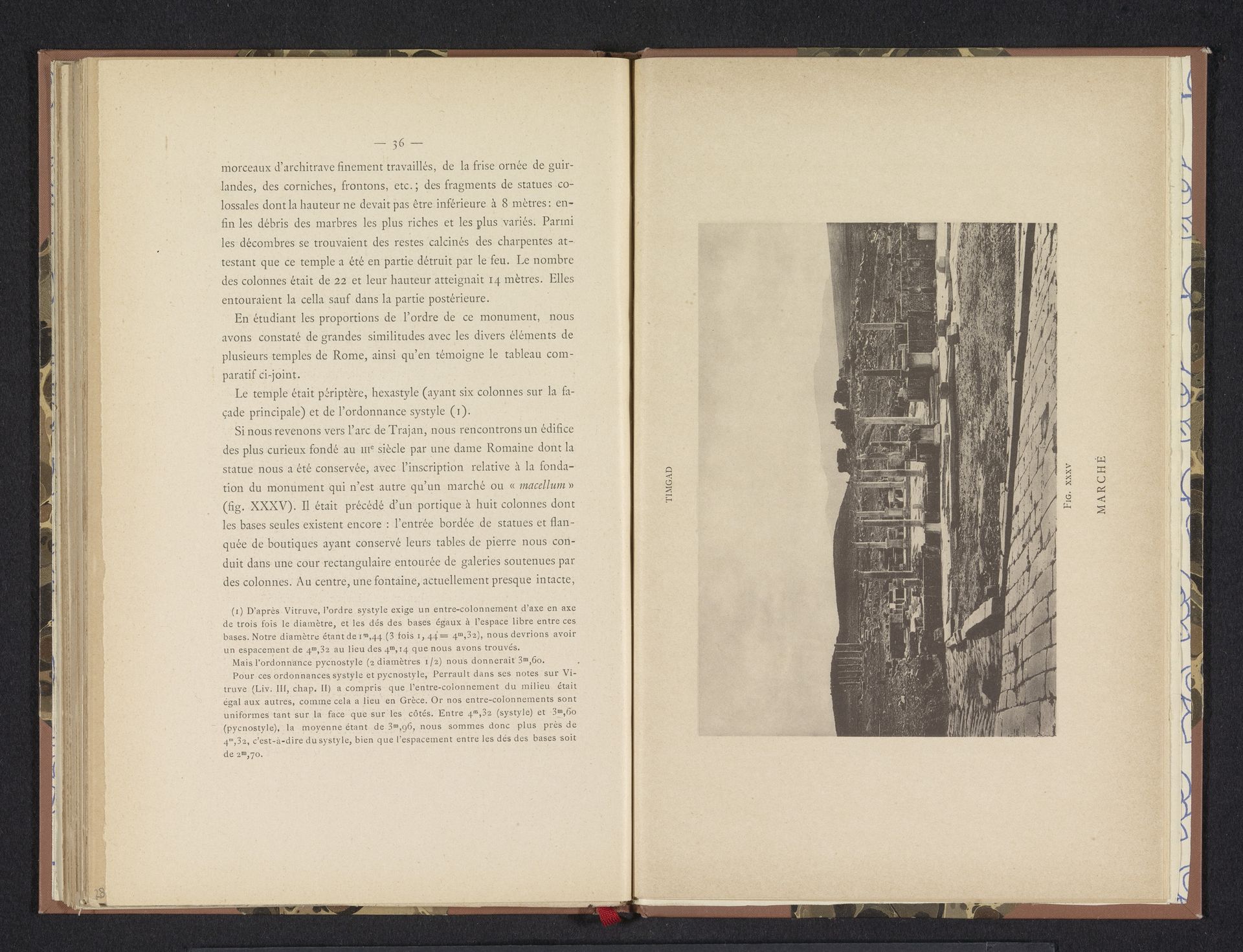 Gezicht op Romeinse ruïnes van een markt in Timgad by Anonymous