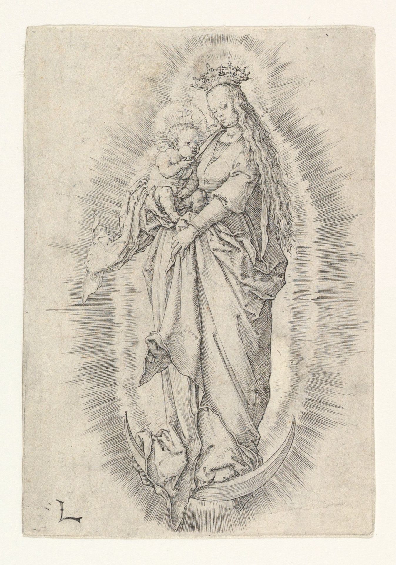 The Crowned Virgin With Child in Glory by Lucas van Leyden