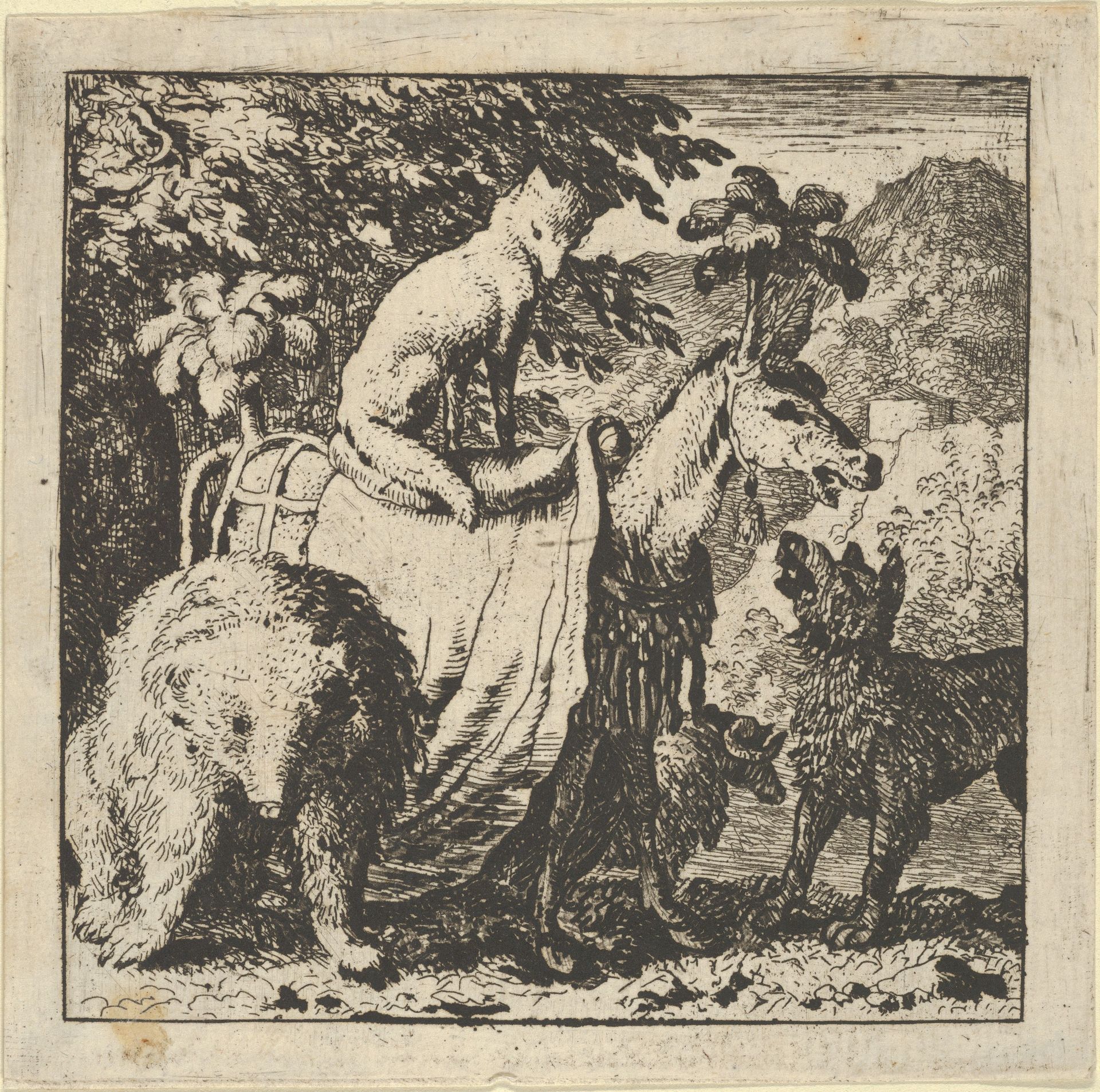 Renard Mounted on an Ass from Hendrick van Alcmar's Renard The Fox by Allart van Everdingen