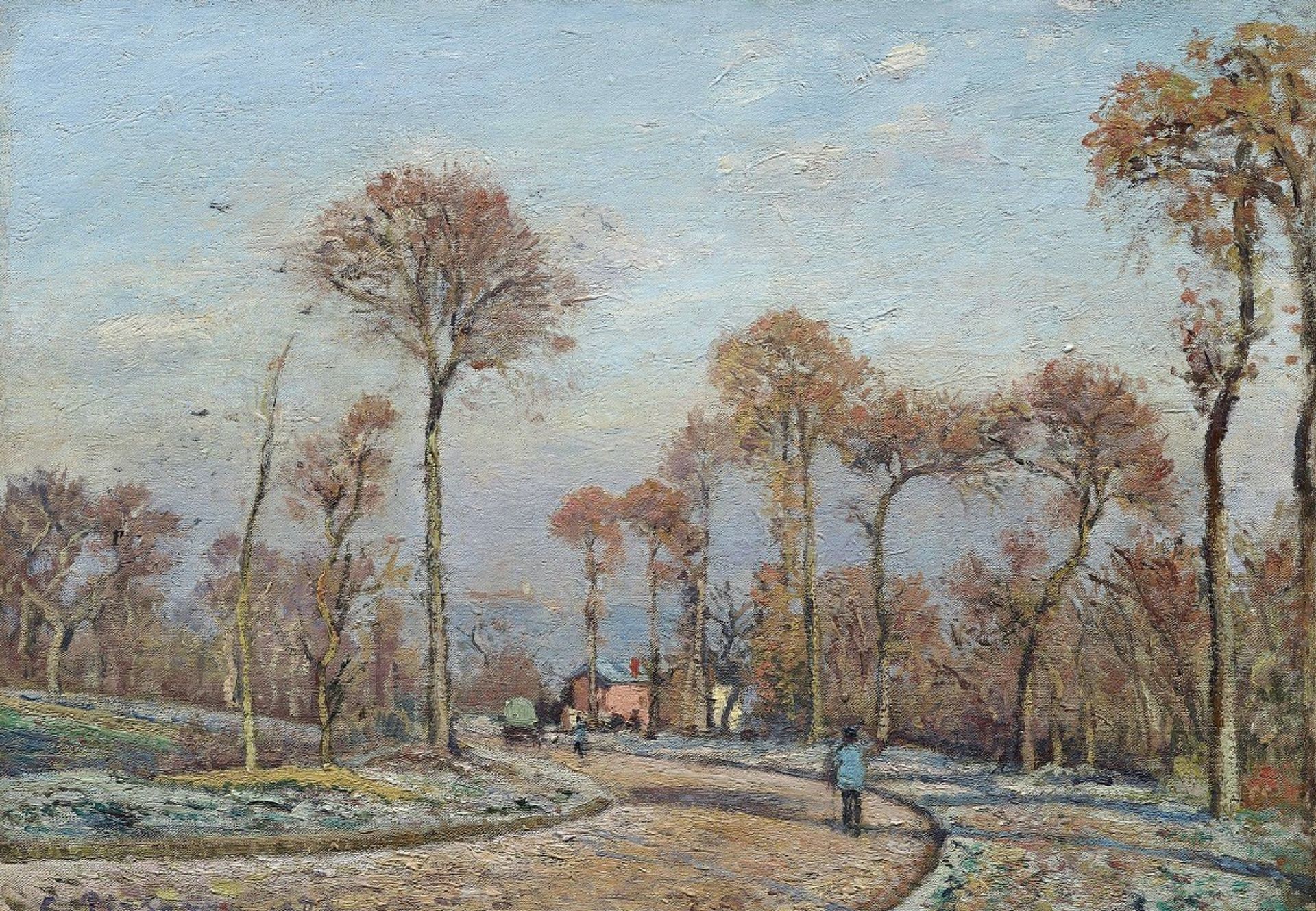 The Road to Versailles, Louveciennes,Morning Frost - Camille