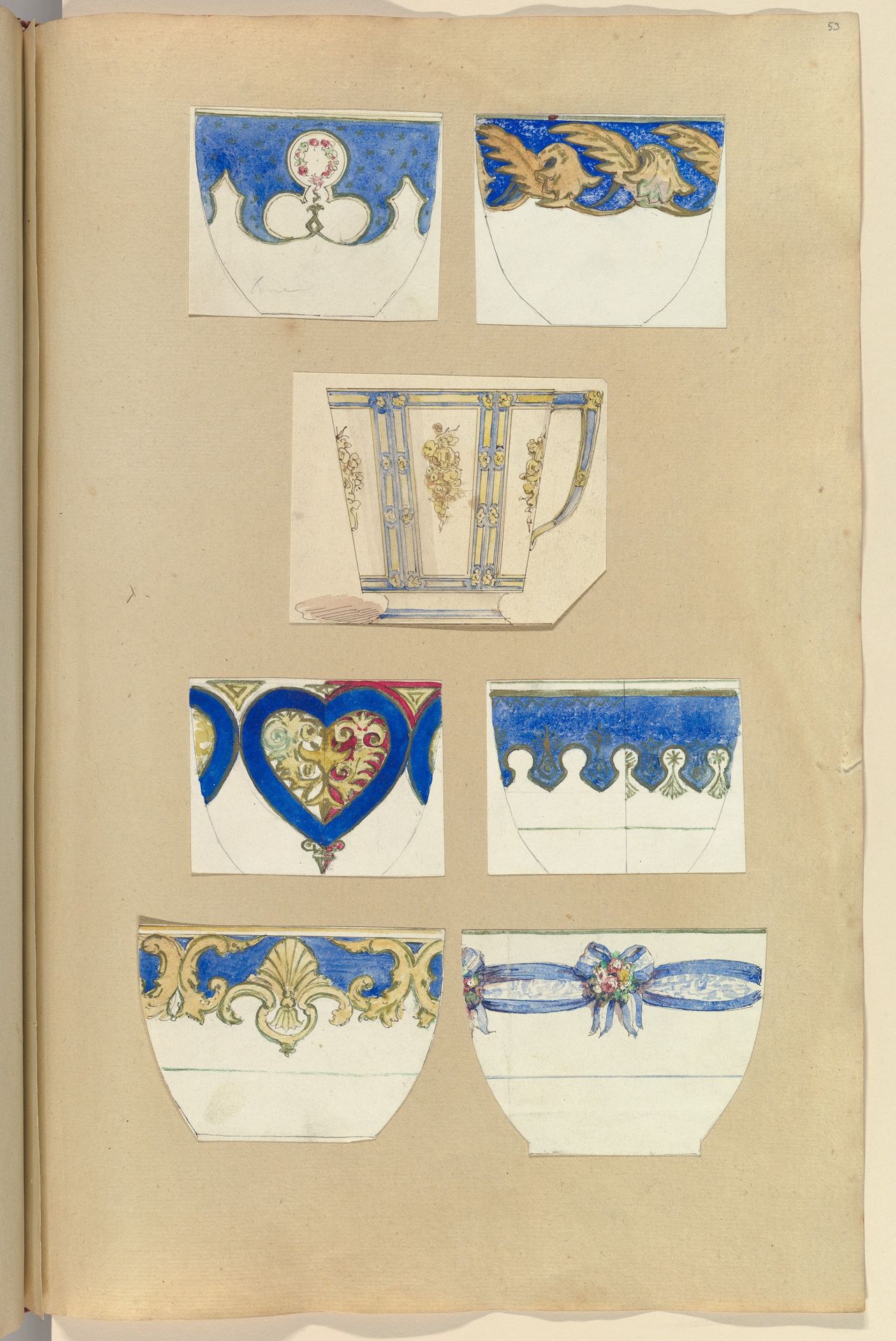 Seven Designs for Decorated Cups by Alfred Henry Forrester