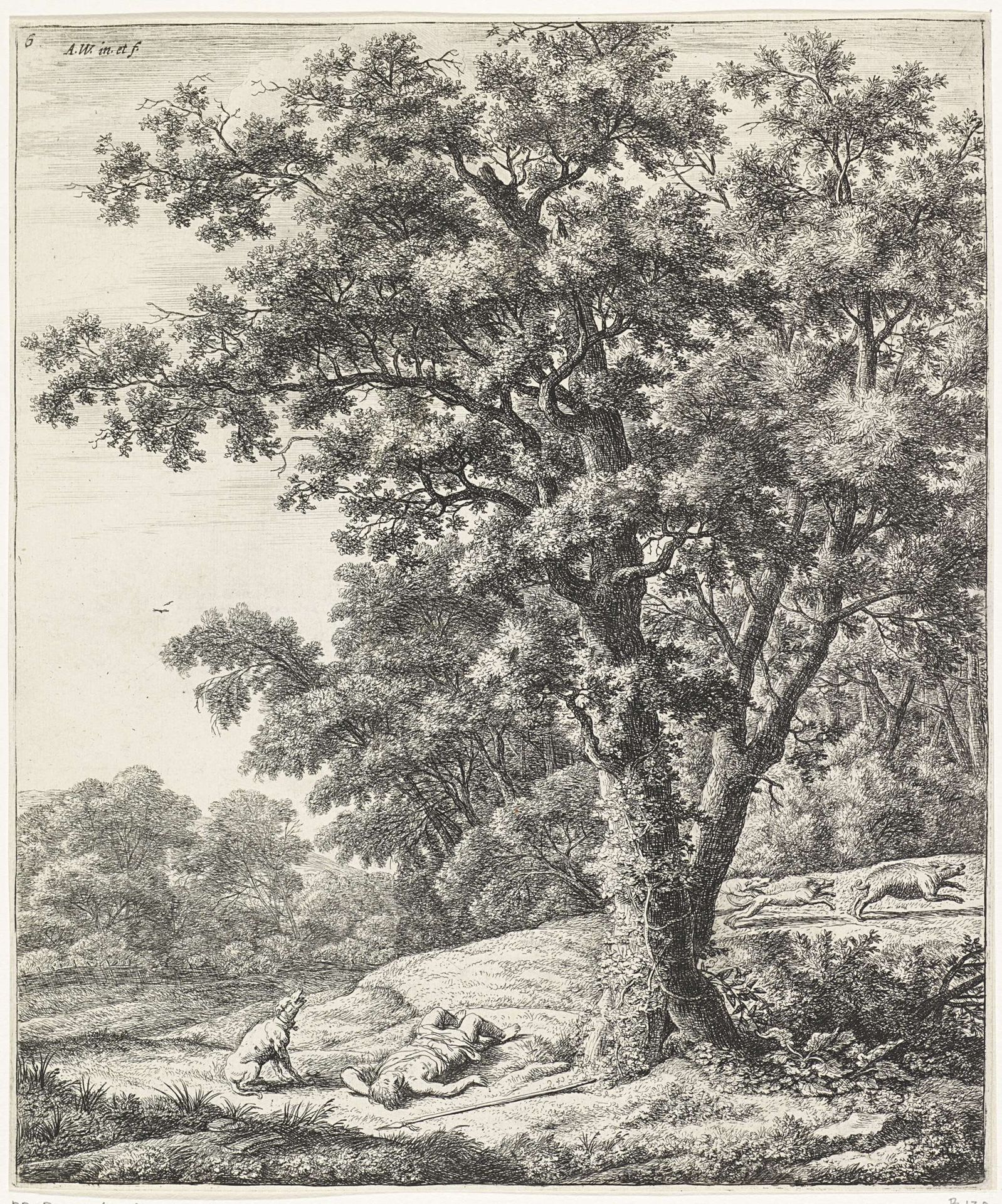 Dood van Adonis by Anthonie Waterloo