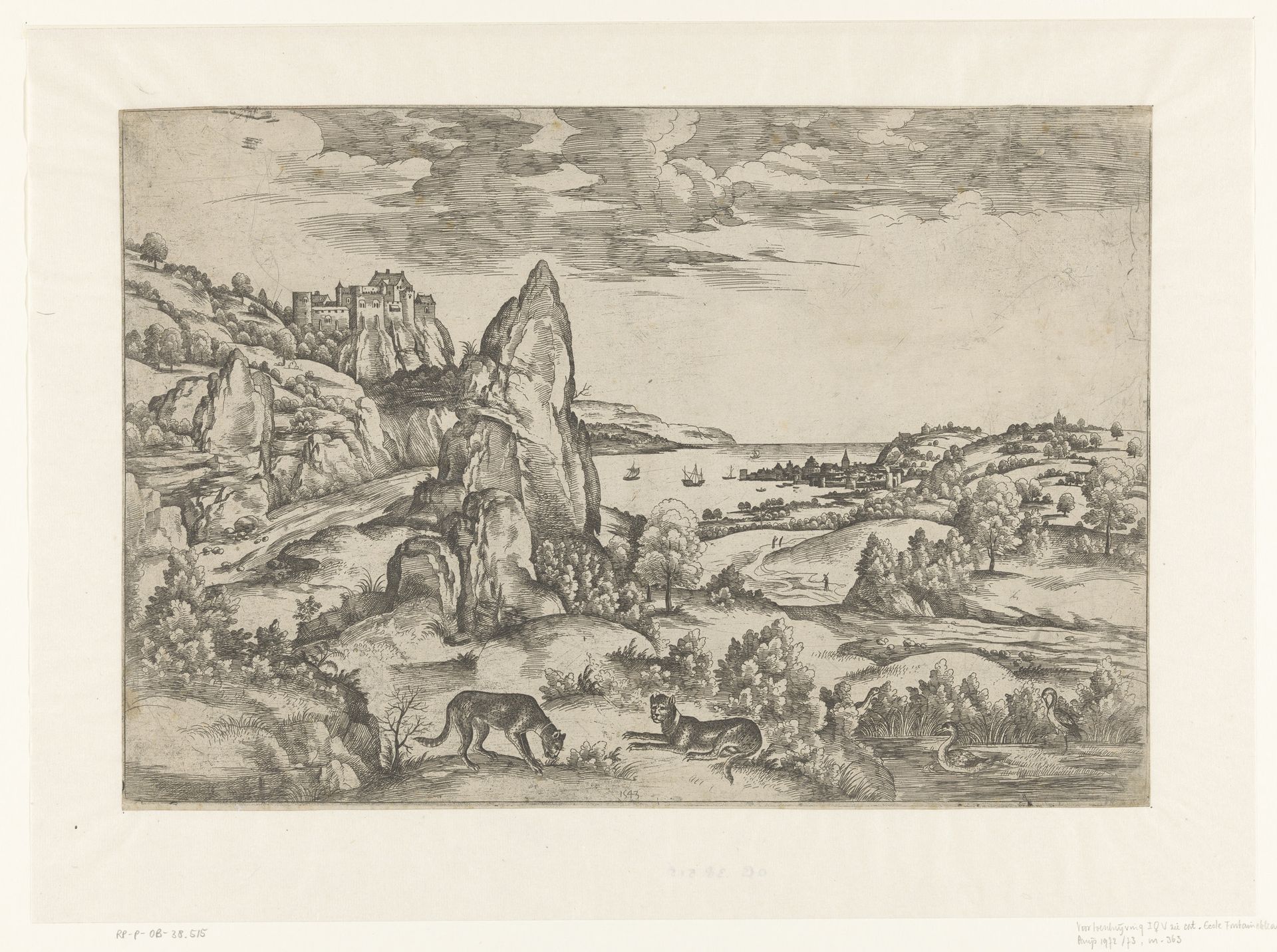 Landschap met twee panters by Monogrammist IQV