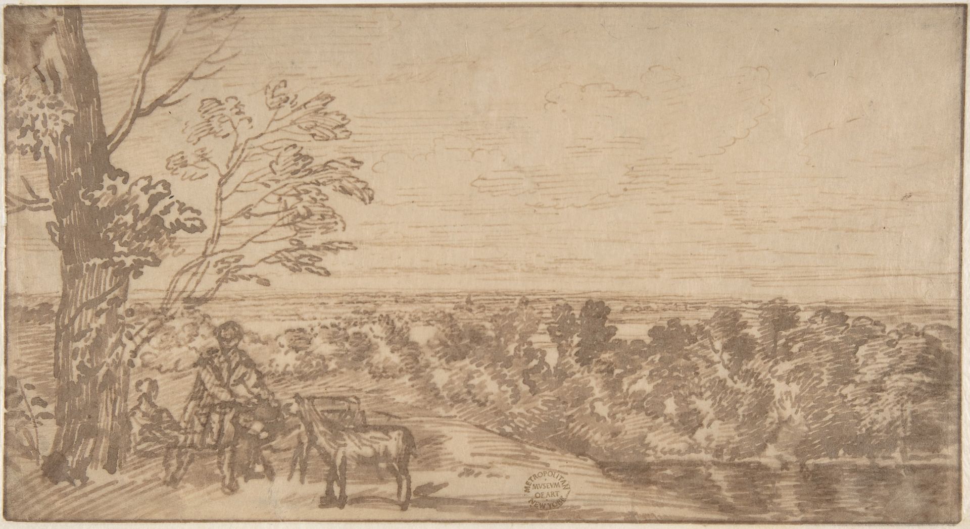 Landscape with figures by Jan Lievens