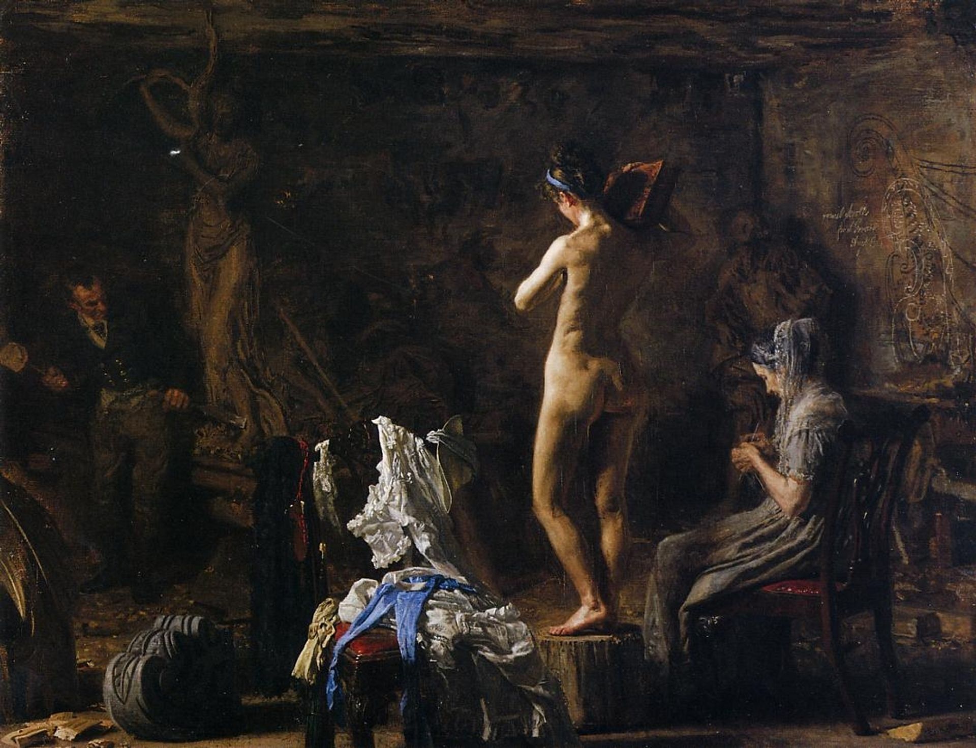 William Rush Carving His Allegorical Figure of the Schuykill River by Thomas Eakins