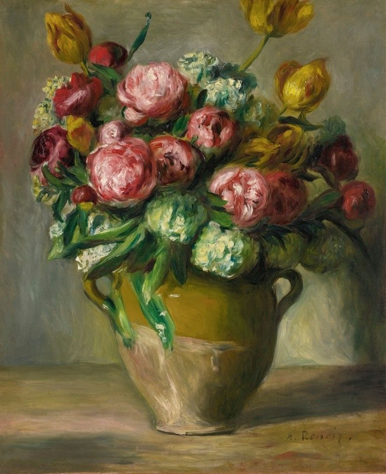 Vase De Pivoines by Pierre-Auguste Renoir