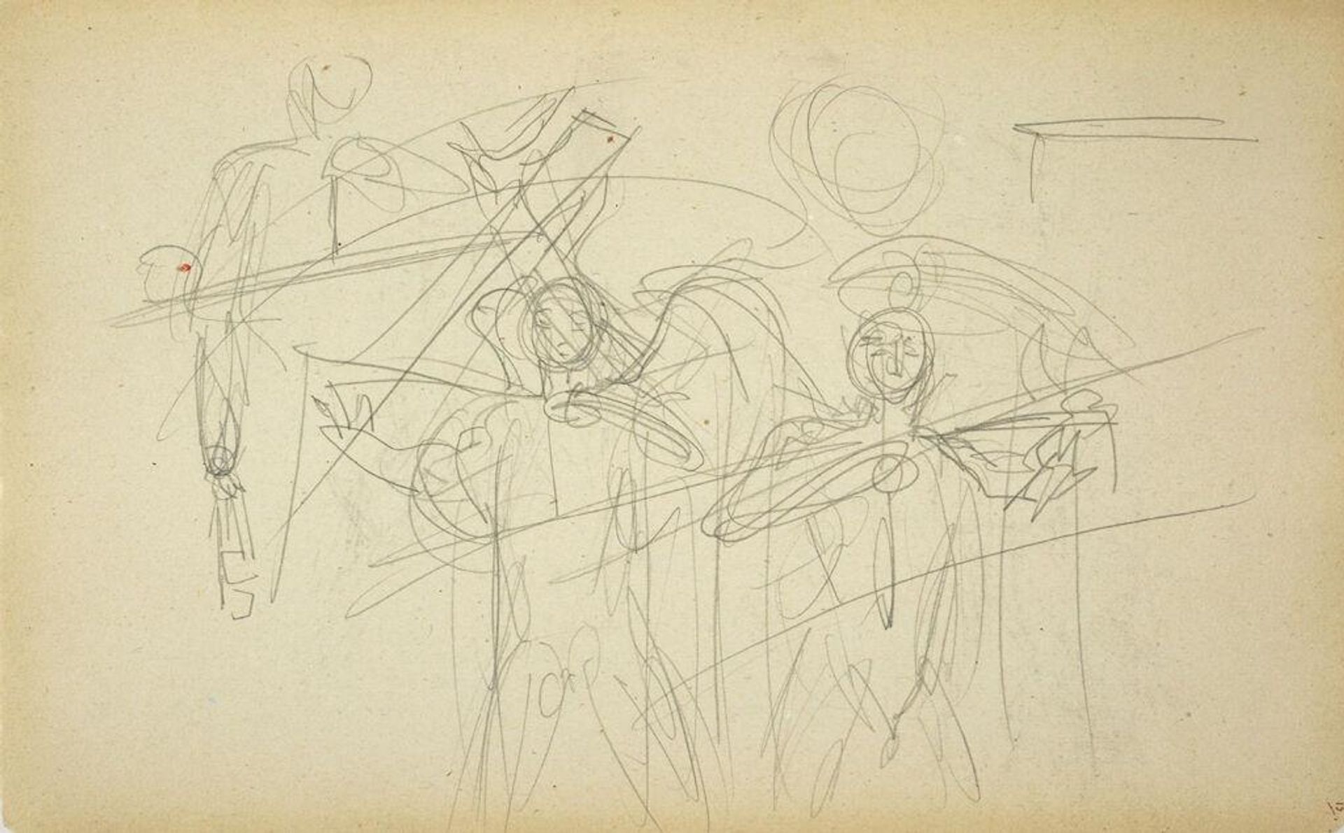 Studies for Angel with Scale, "Judgment" Lunette, Boston Public Library by John Singer Sargent