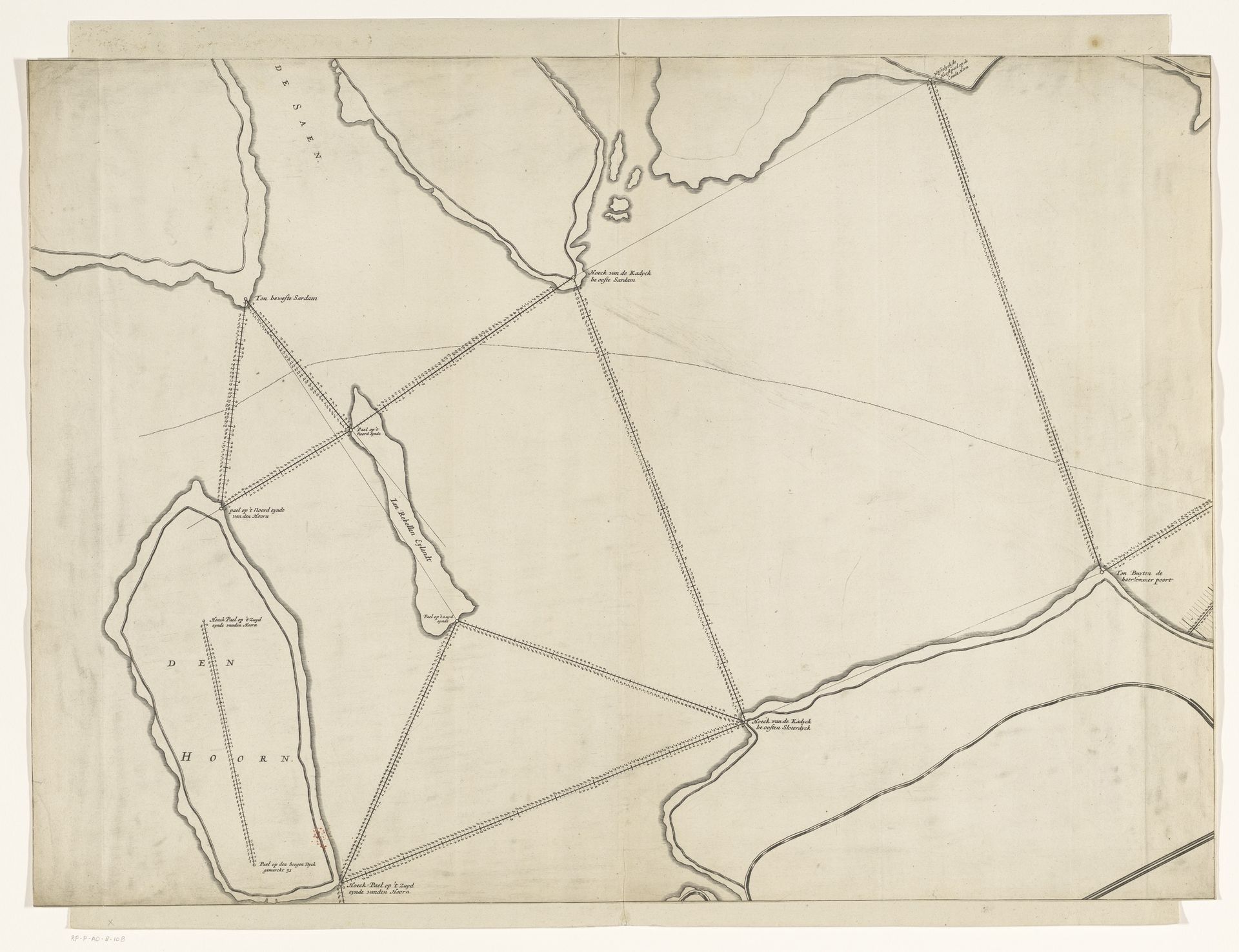 Kaart van het IJ, 1674 (linkerdeel) by Anonymous