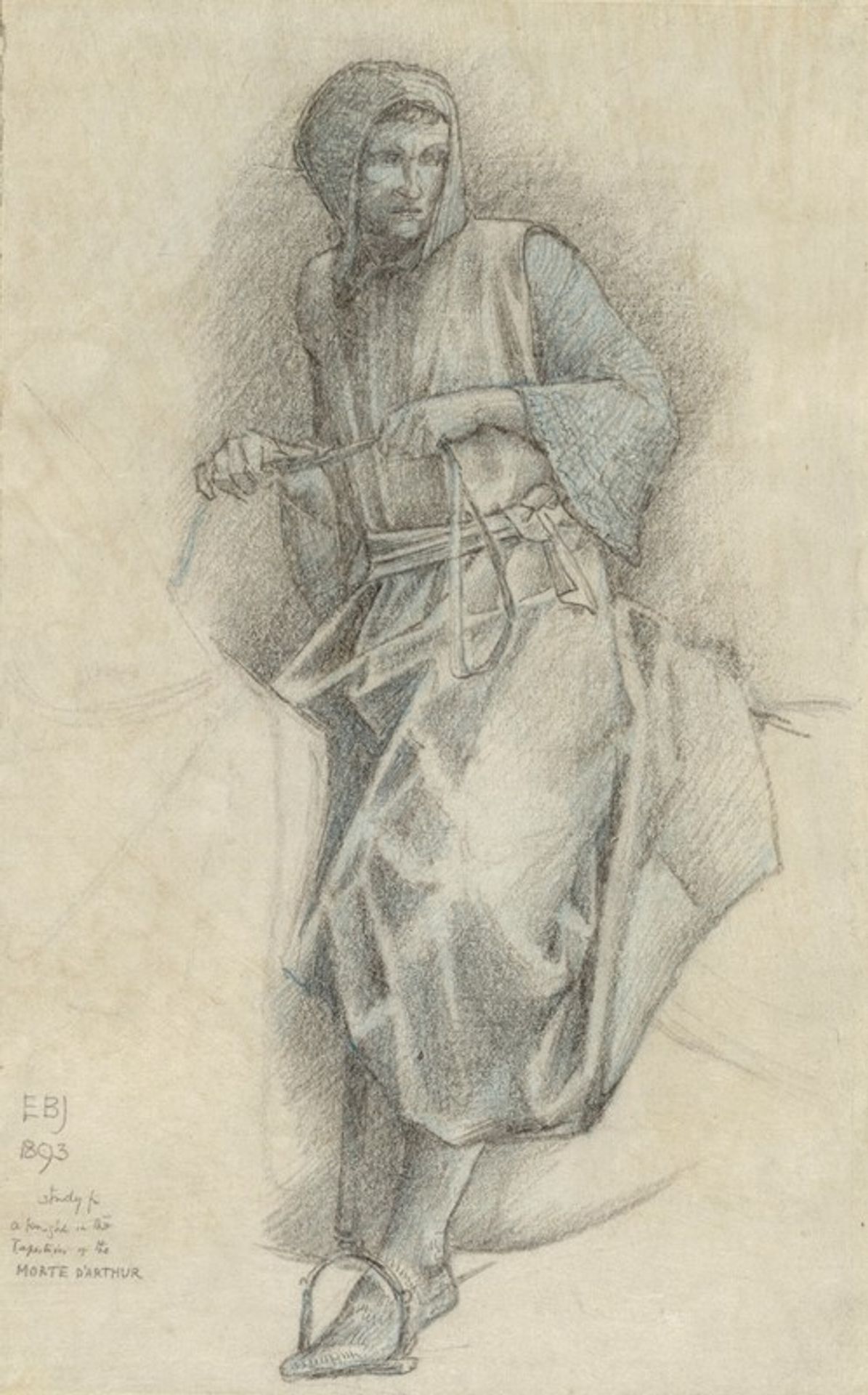 A study for Sir Ewain in the Holy Grail Tapestries by Edward Burne-Jones