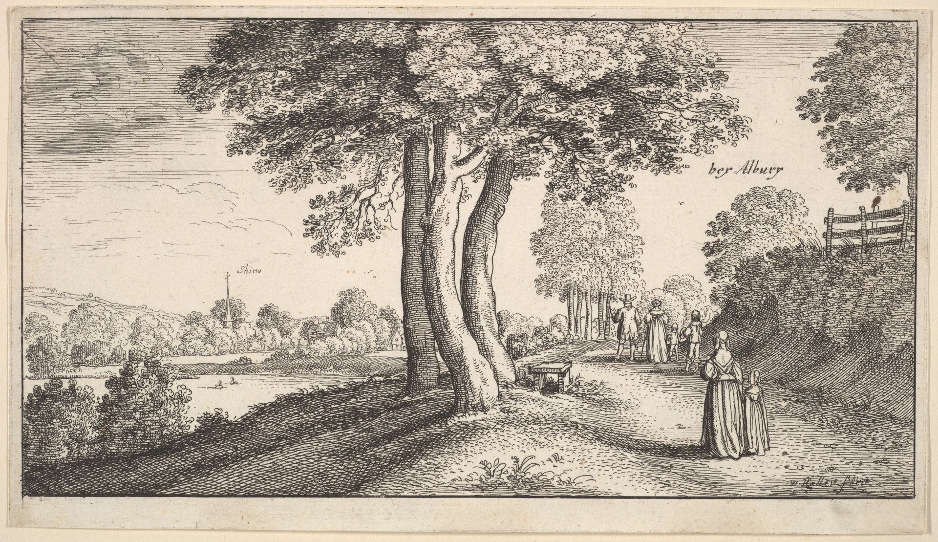 View Near Albury by Wenceslaus Hollar