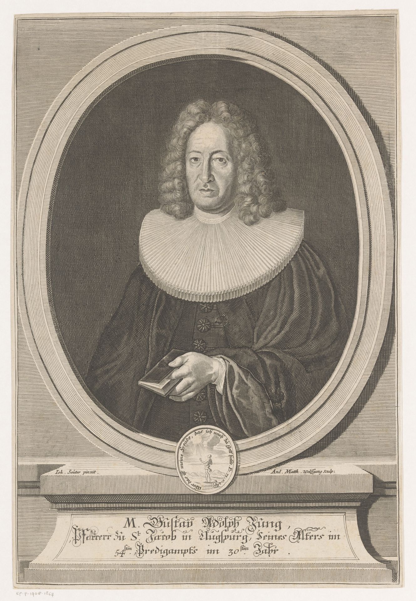 Portret van Gustav Adolph Jung by Andreas Matthäus Wolfgang