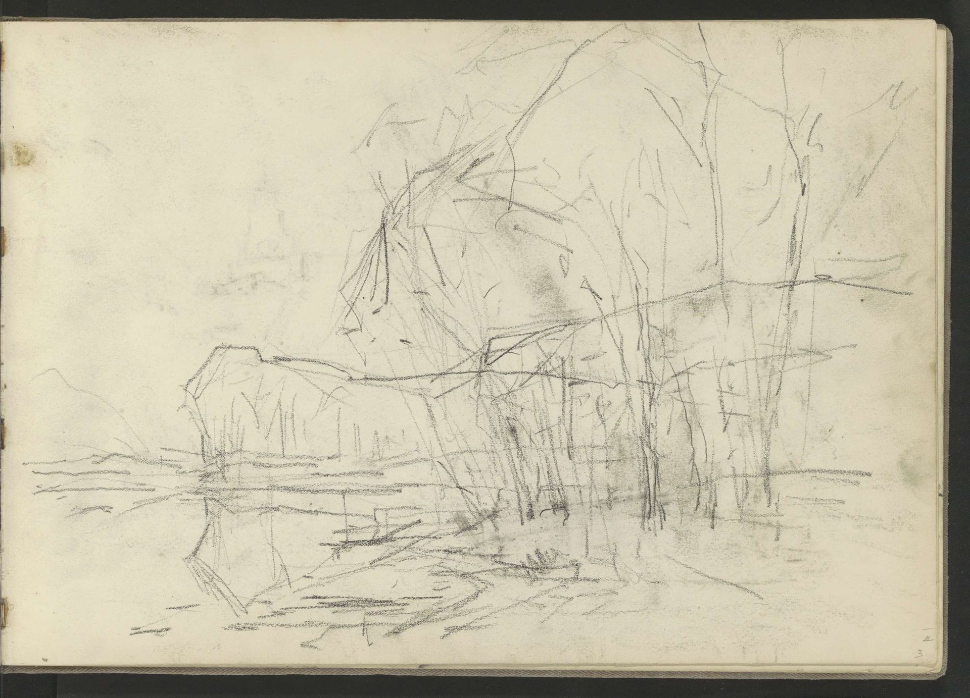 Landschap met bomen en bergen by Egbert Rubertus Derk Schaap