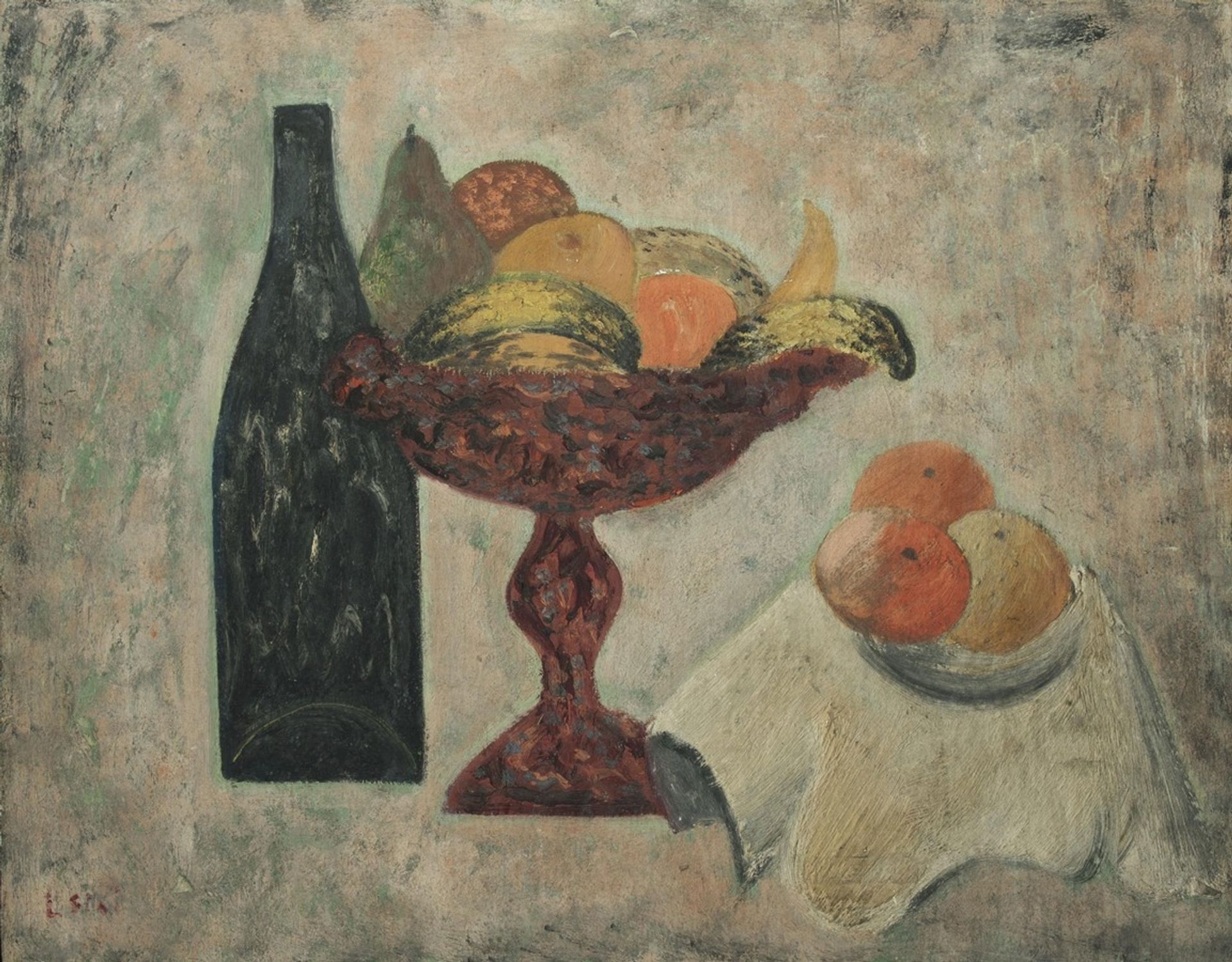 Nature morte aux fruits et à la bouteille by Léonor Fini