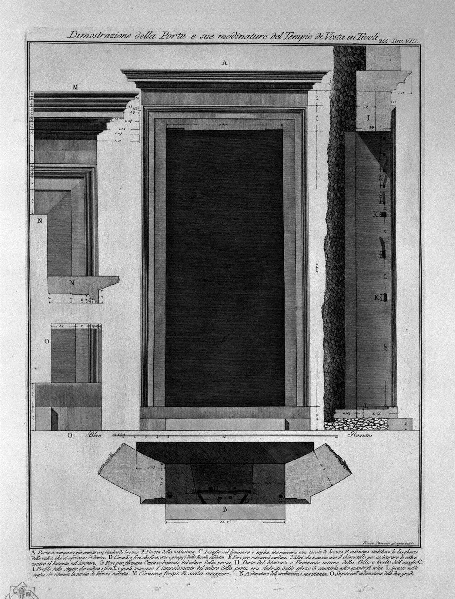 Demonstration of the port and its modinature the Temple of Vesta in Tivoli by Giovanni Battista Piranesi
