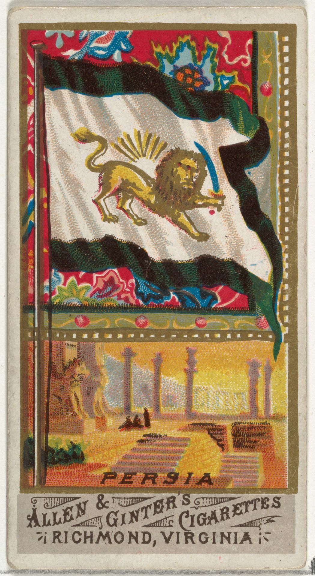Persia, from Flags of All Nations, Series 1 (N9) for Allen & Ginter Cigarettes Brands by Allen & Ginter