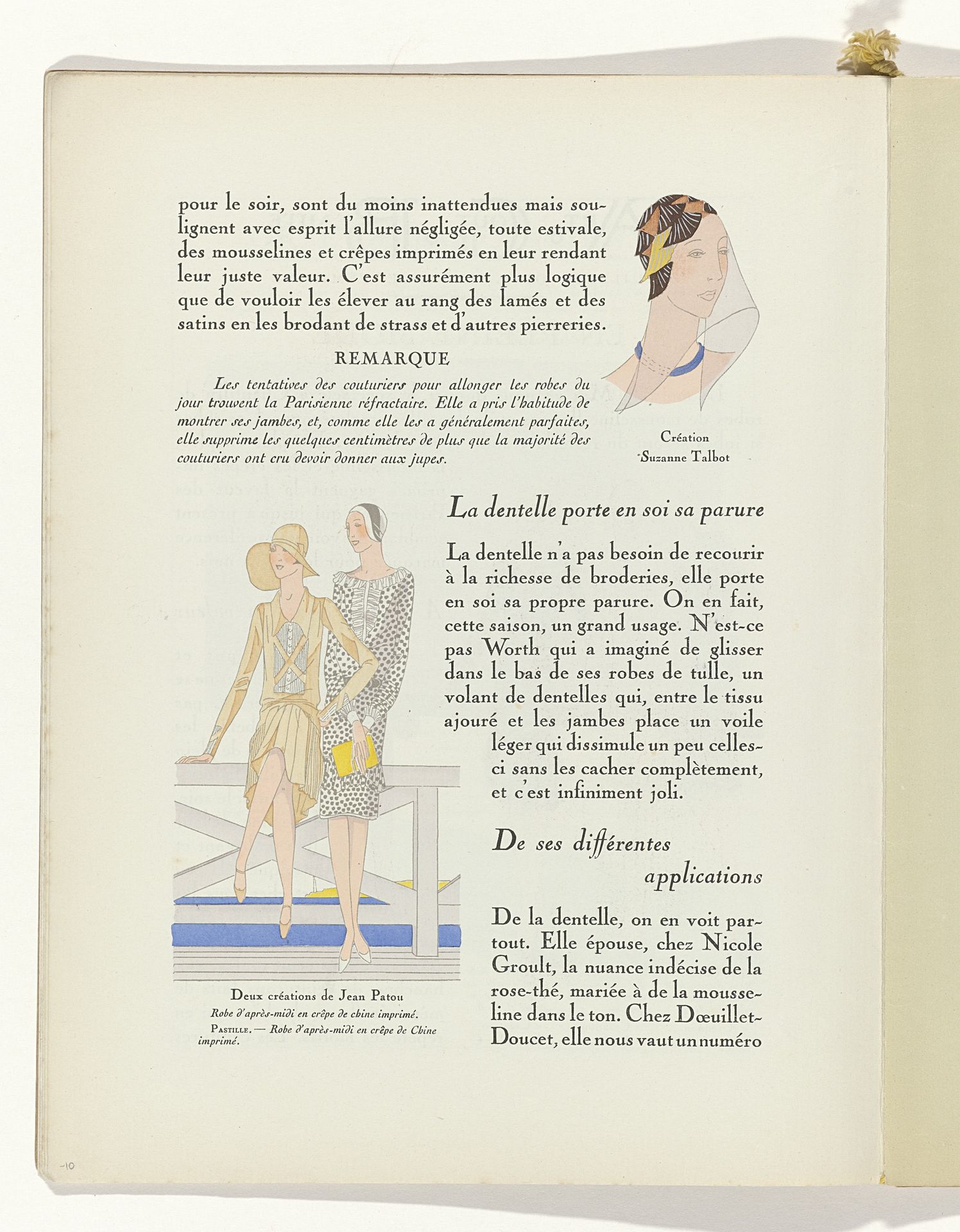 Art - Goût - Beauté, Feuillets de l' élégance féminine, Mai 1929, No. 105, 9e Année, p. 10 by Anonymous