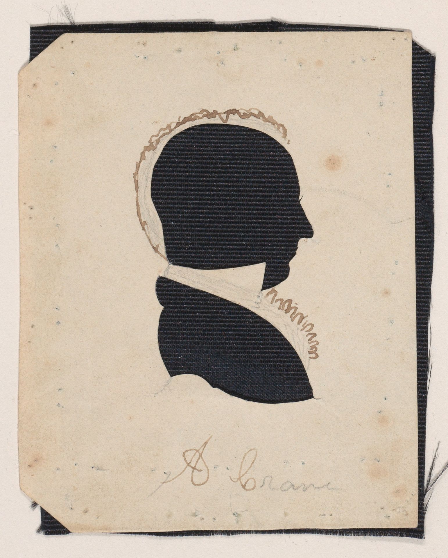 Silhouette of Aaron Crane, to right by William Chamberlain