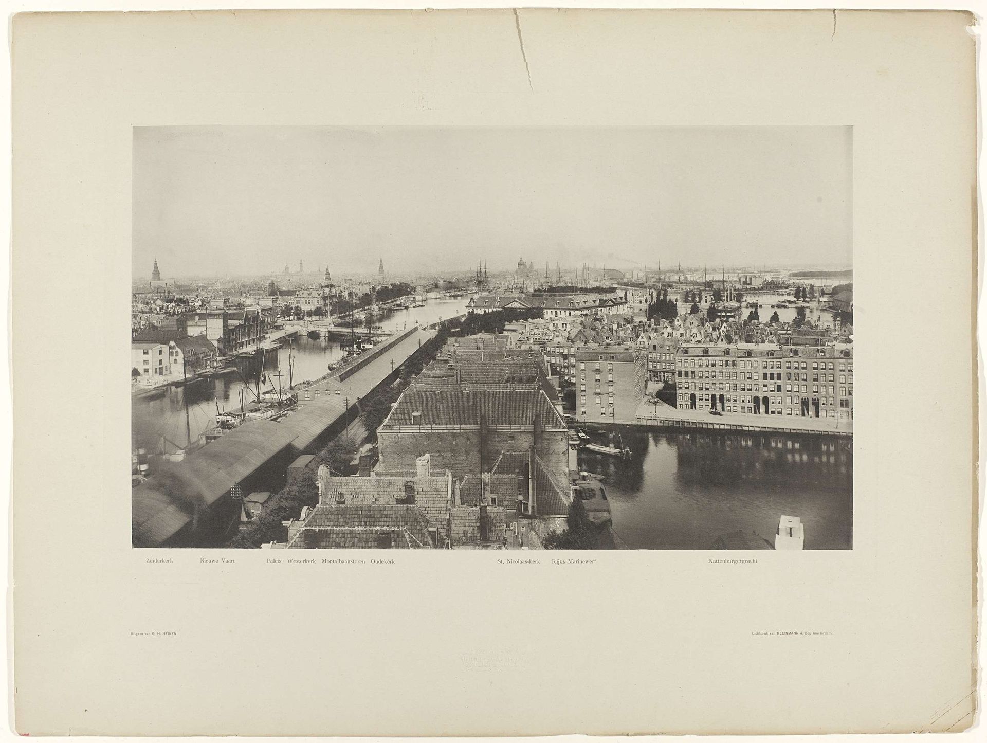 View of the Nieuwe Vaart and Kattenburgervaart, seen from the Oosterkerk by Gerrit Hendricus Heinen