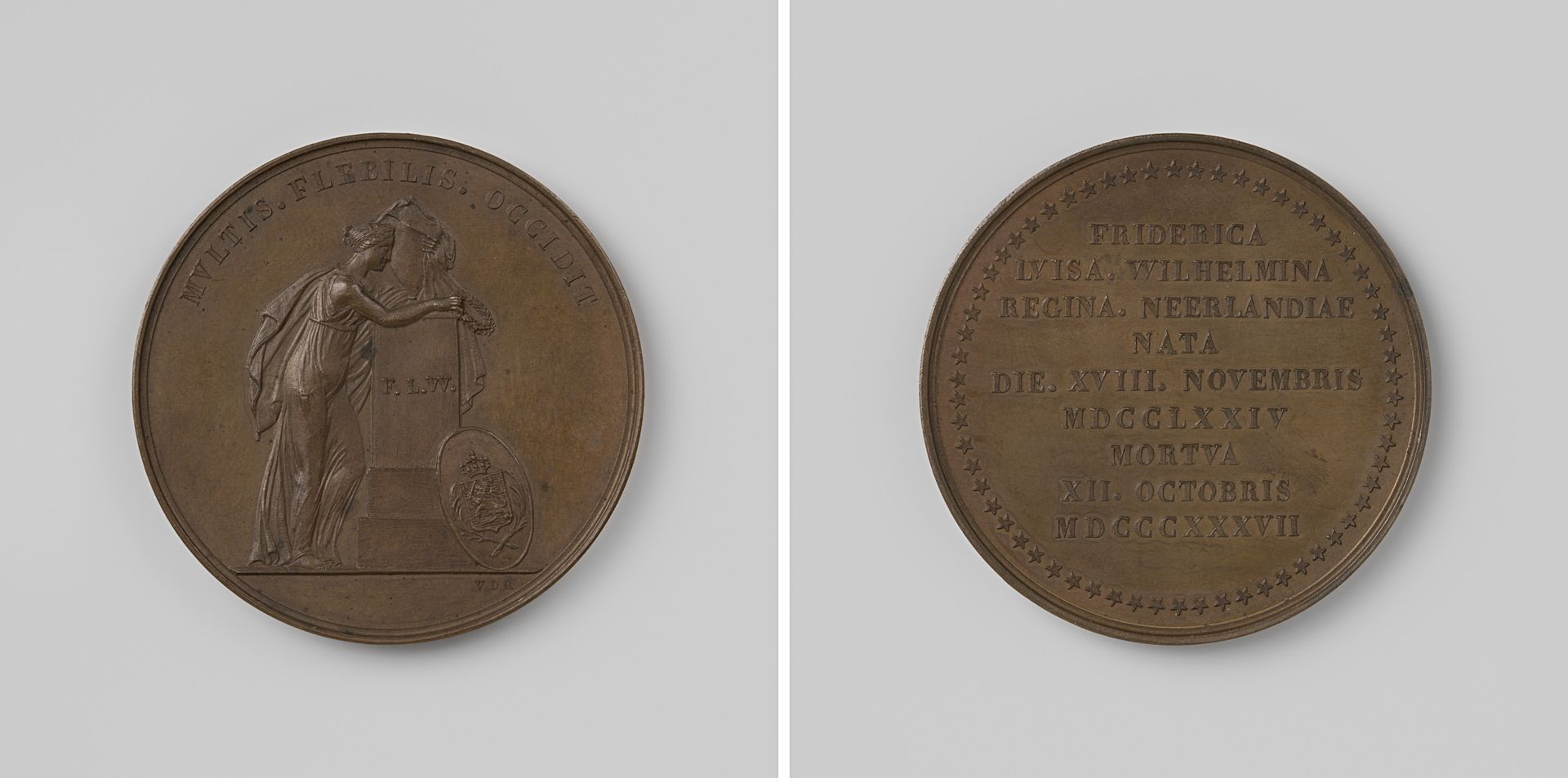 Overlijden van Wilhelmina Frederica Louisa, koningin der Nederlanden by David van der (1804-1879) Kellen