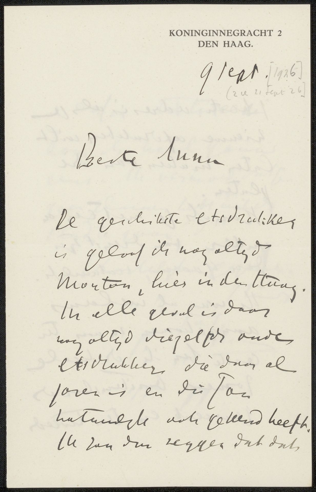 Brief aan Anna Dorothea Dirks by Isaac Israels