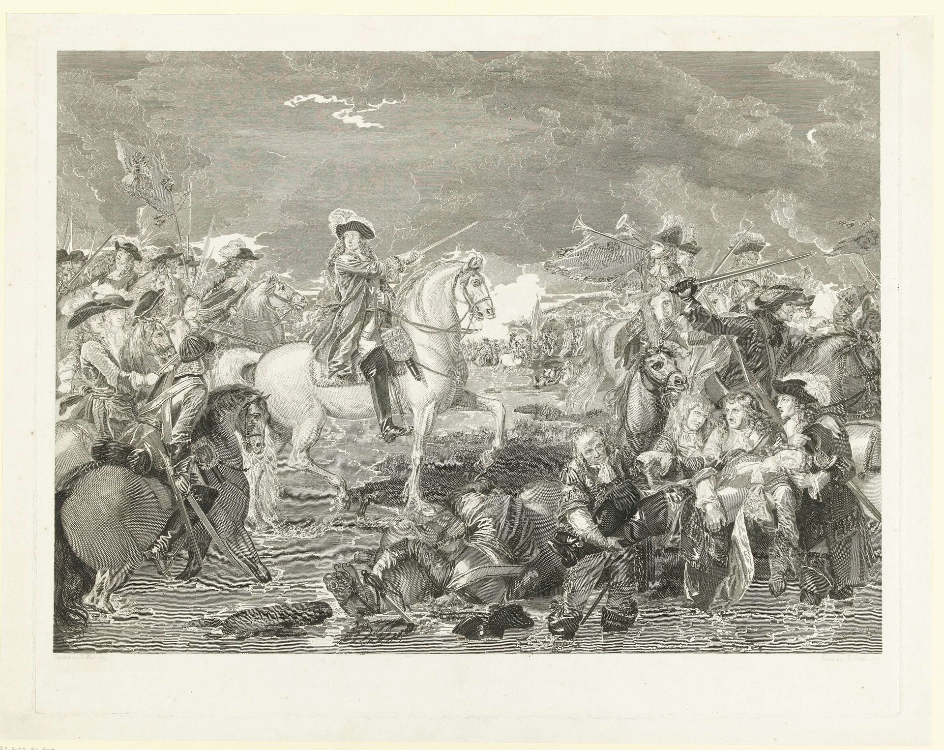 Koning Willem III tijdens de slag aan de Boyne, 1690 by John Hall