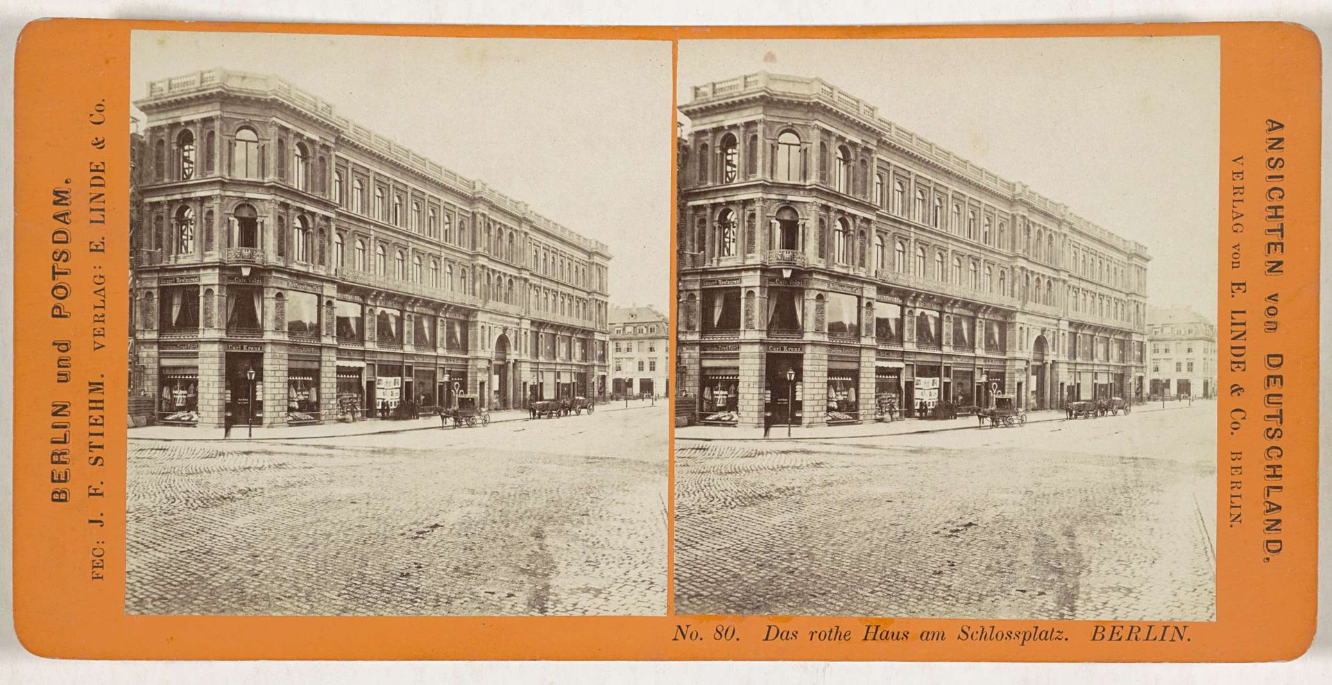 Warenhuis het Rote Schloss op de Schloßplatz, Berlijn by Johann Friedrich Stiehm