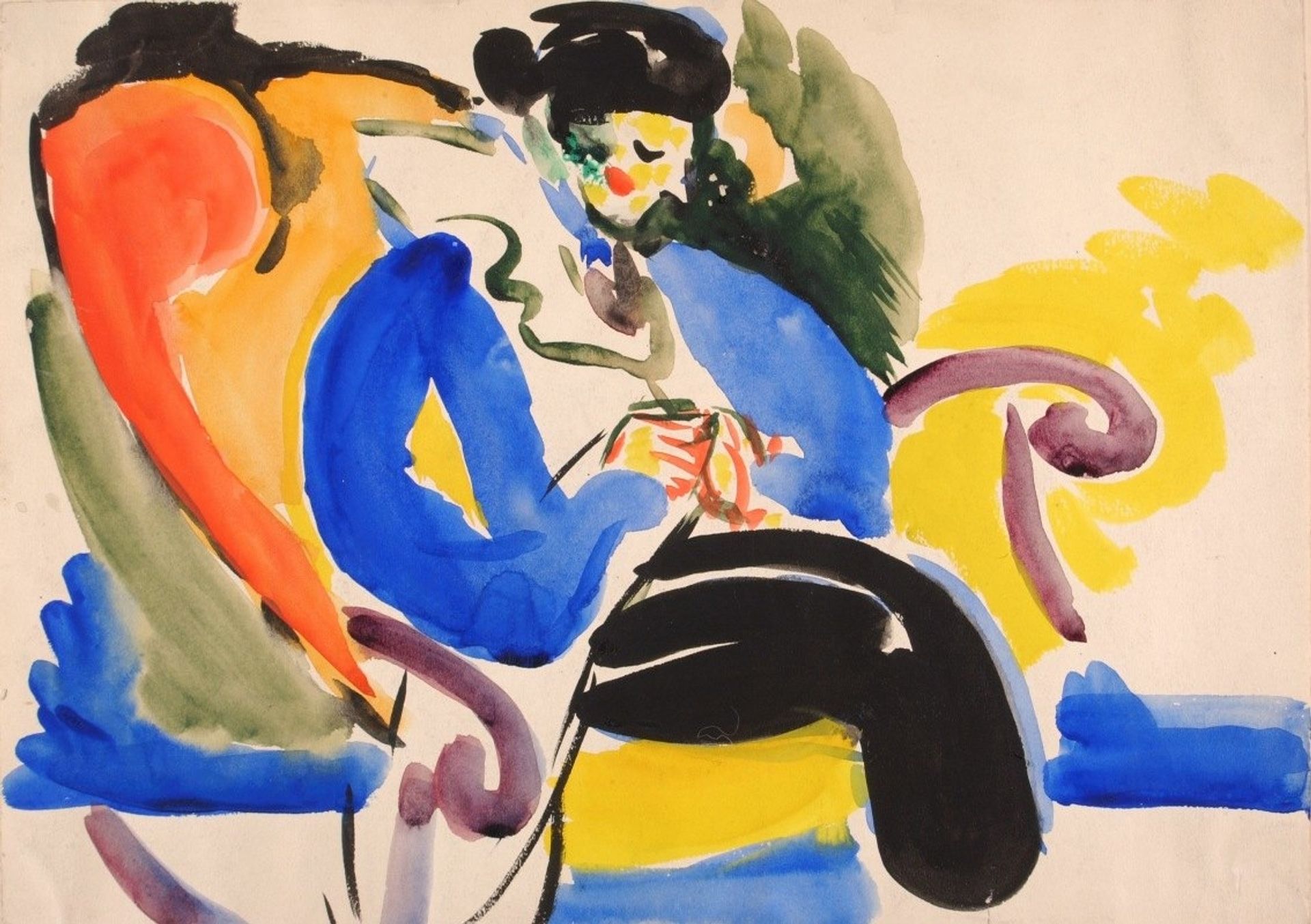 Calligraphic #2 Woman on Chair by Henry Lyman Saÿen