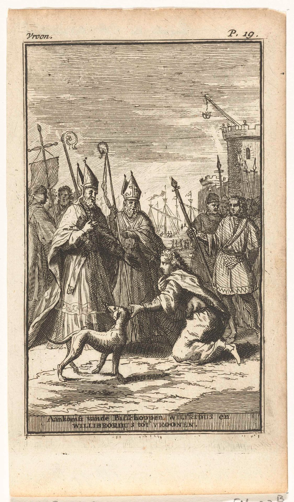 Aankomst van Willibrord in Vronen by Pieter van den Berge