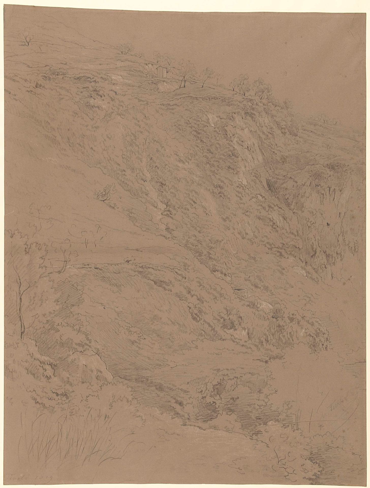 Heuvellandschap bij Tivoli by Abraham Teerlink