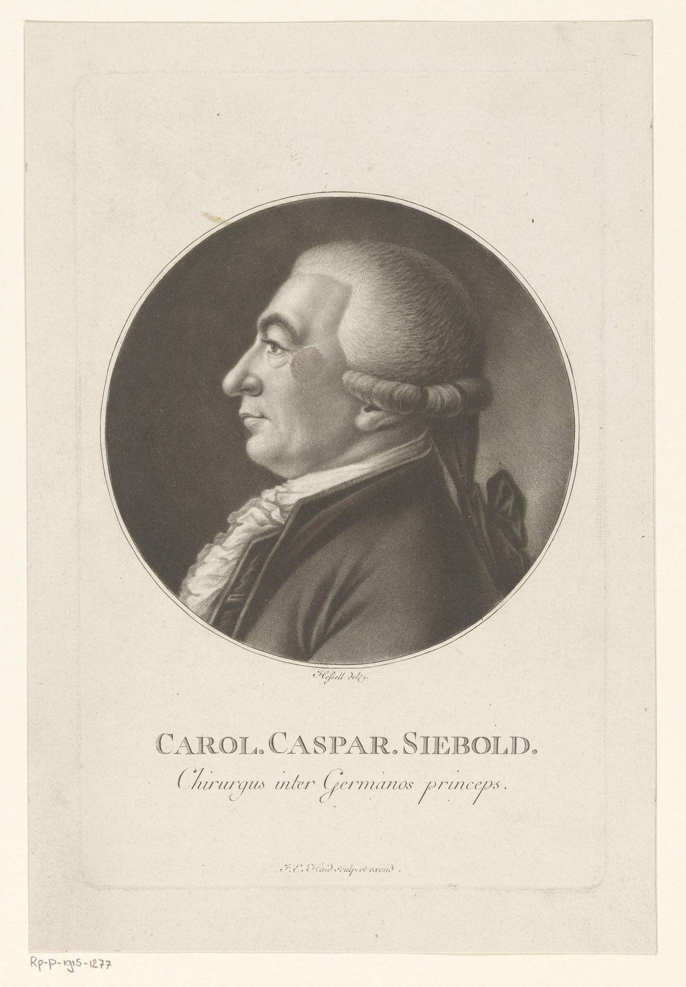 Portret van Carl Caspar Siebold by Johann Elias Haid