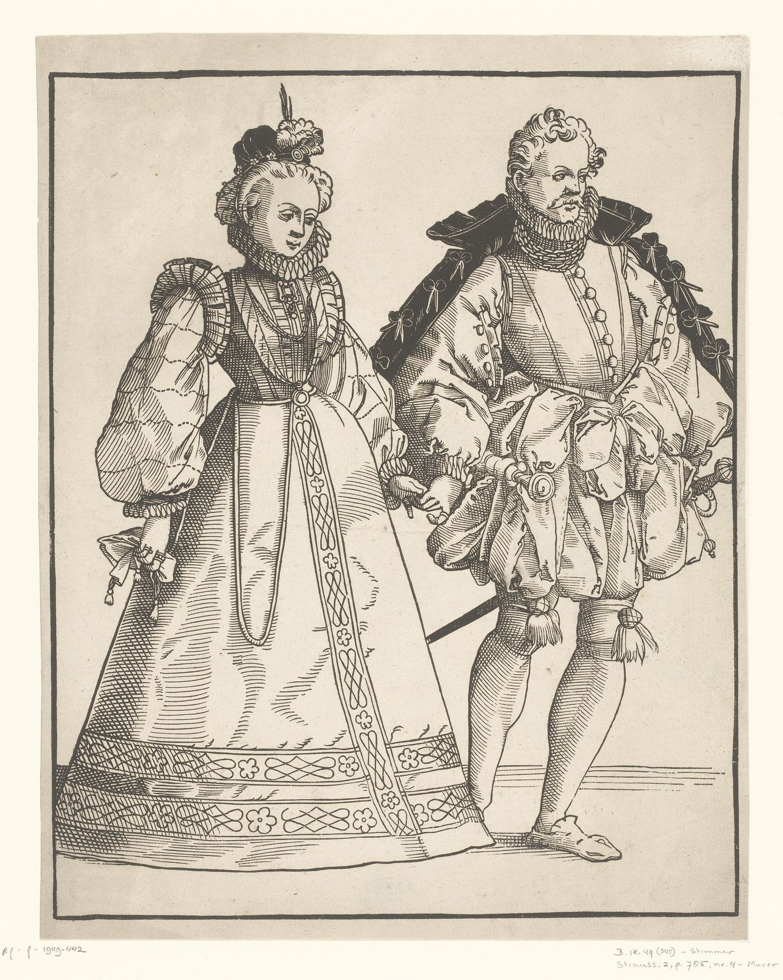 Dansende edelman en vrouw in Duitse hofkleding by Anonymous