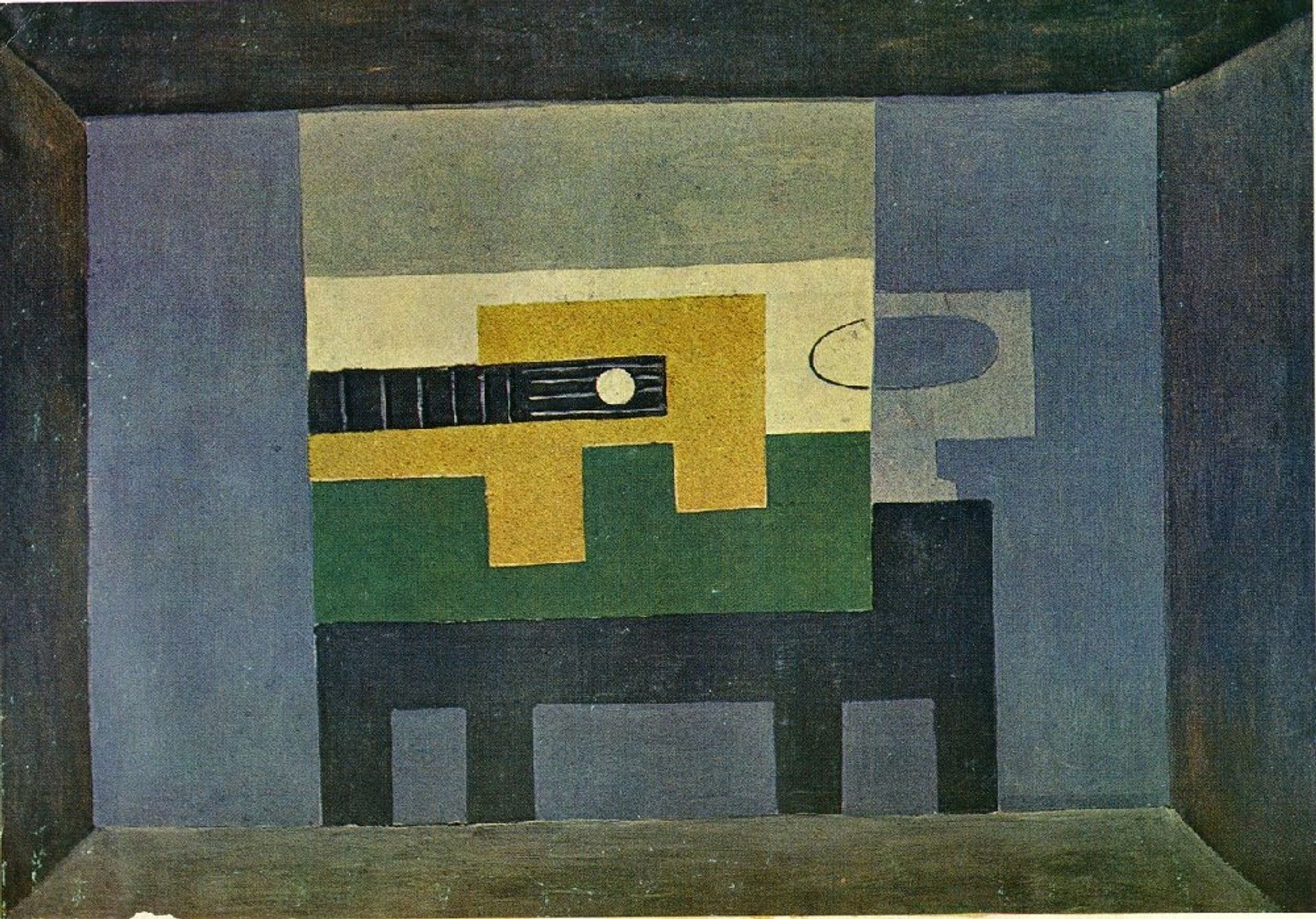 Guitar and jug on a table by Pablo Picasso