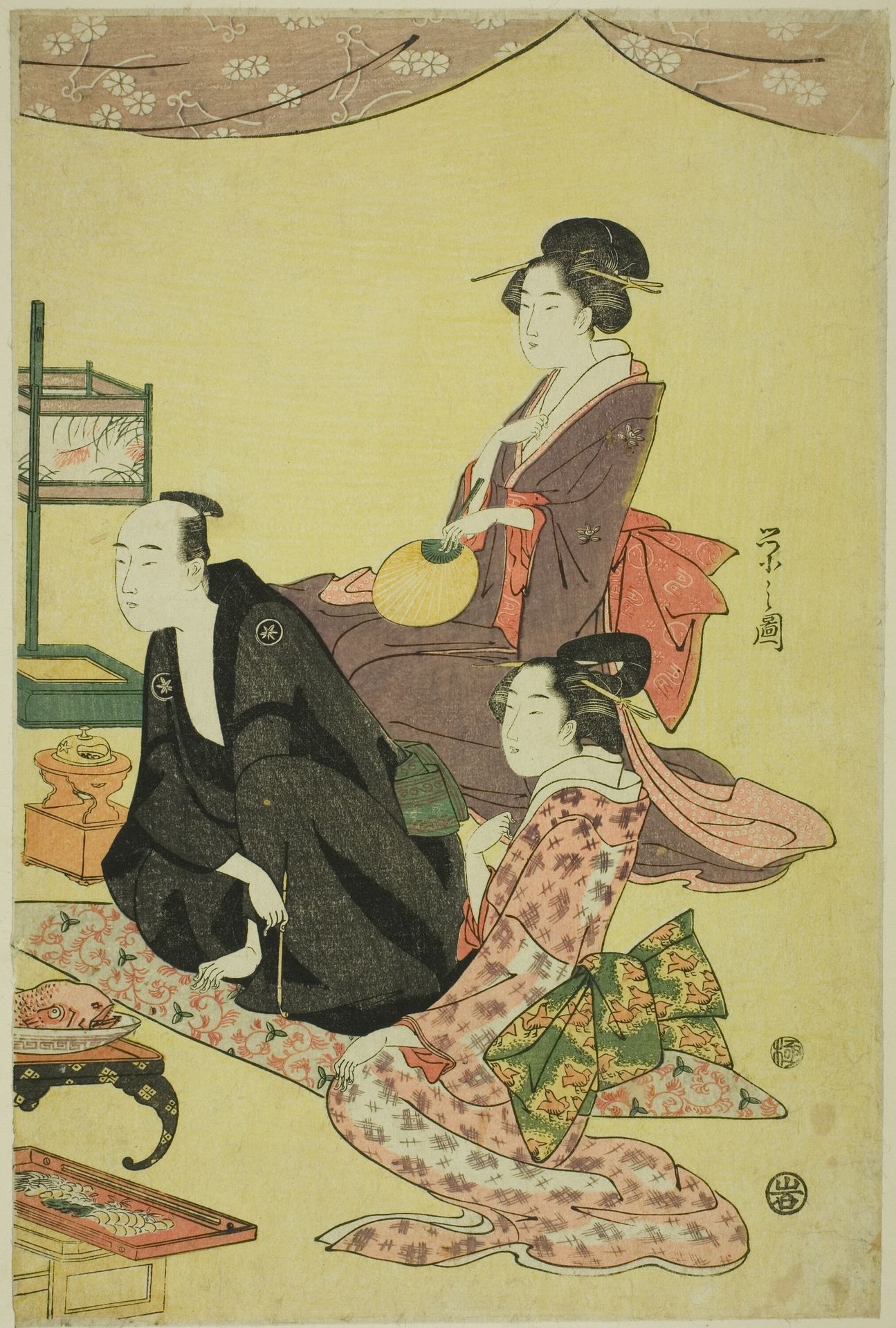 A Banquet Scene by Chōbunsai Eishi 鳥文斎栄之