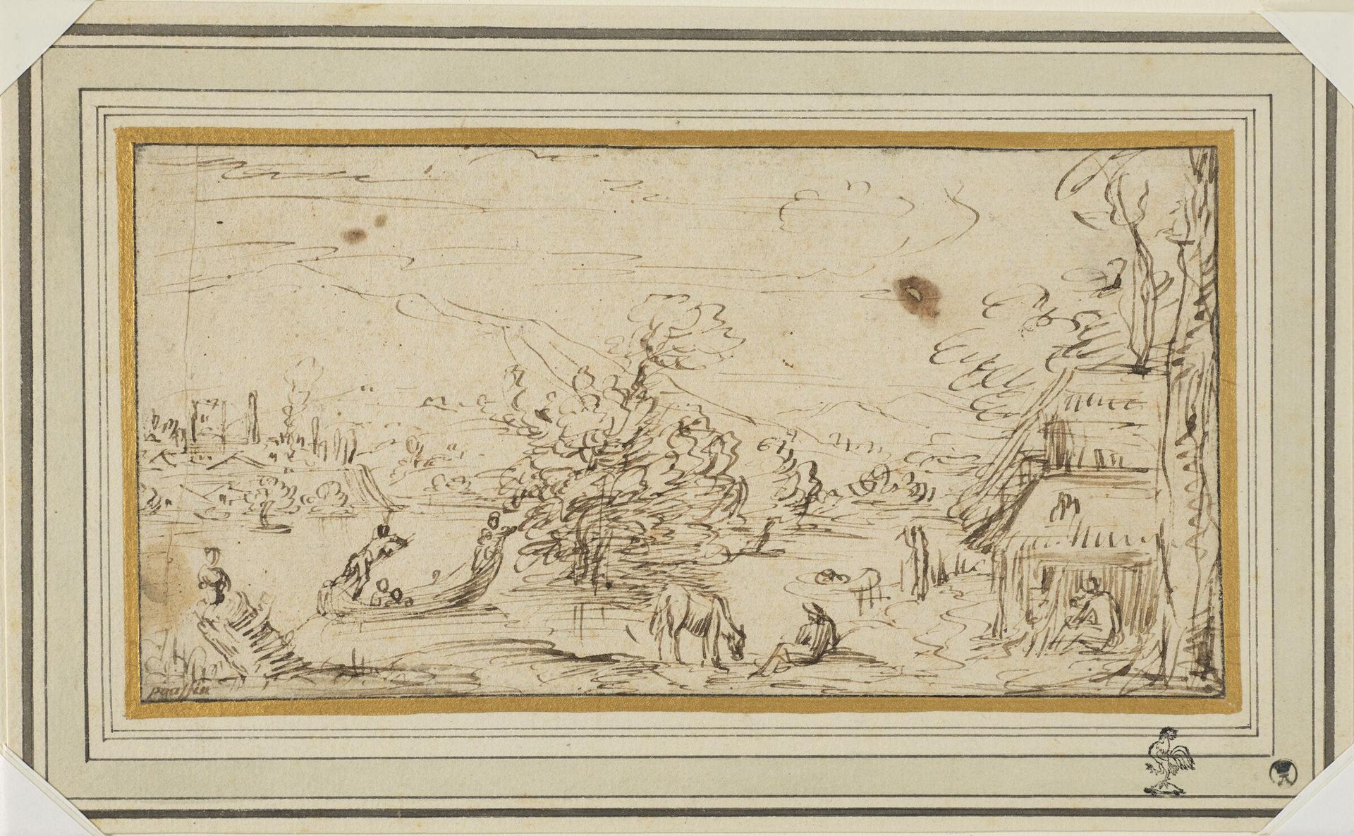 River Landscape by Annibale Carracci