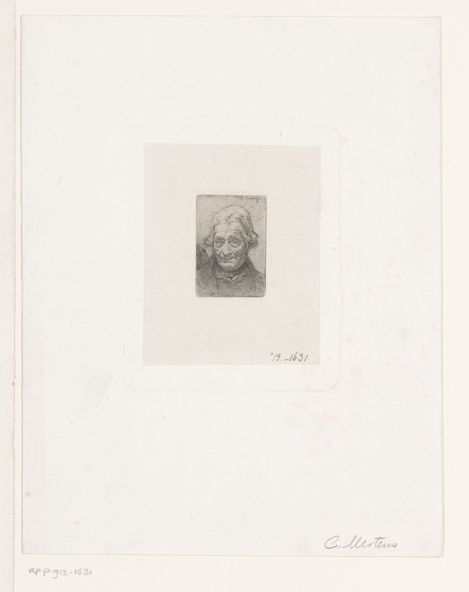 Hoofd van een oude man by Charles Mertens