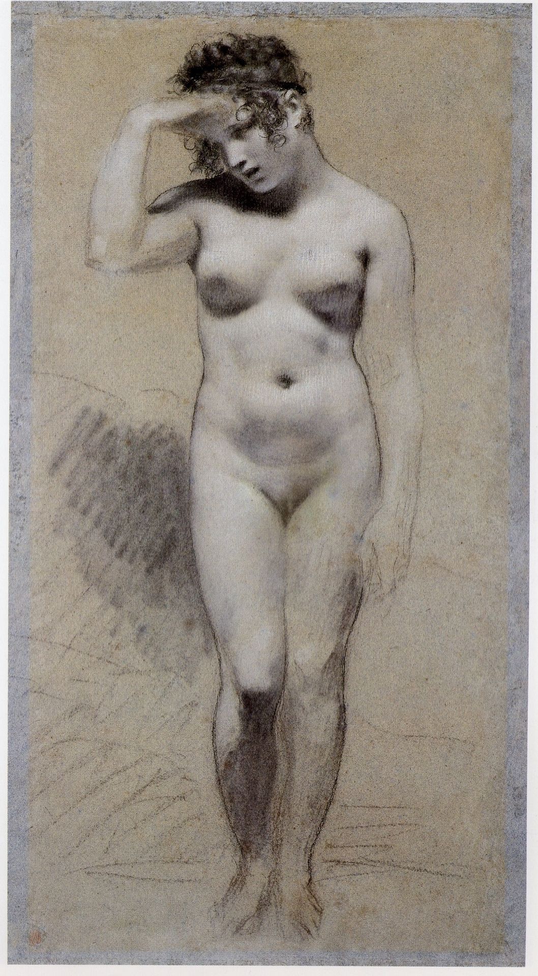 Drawing of Female Nude with charcoal and chalk by Pierre-Paul Prud'hon