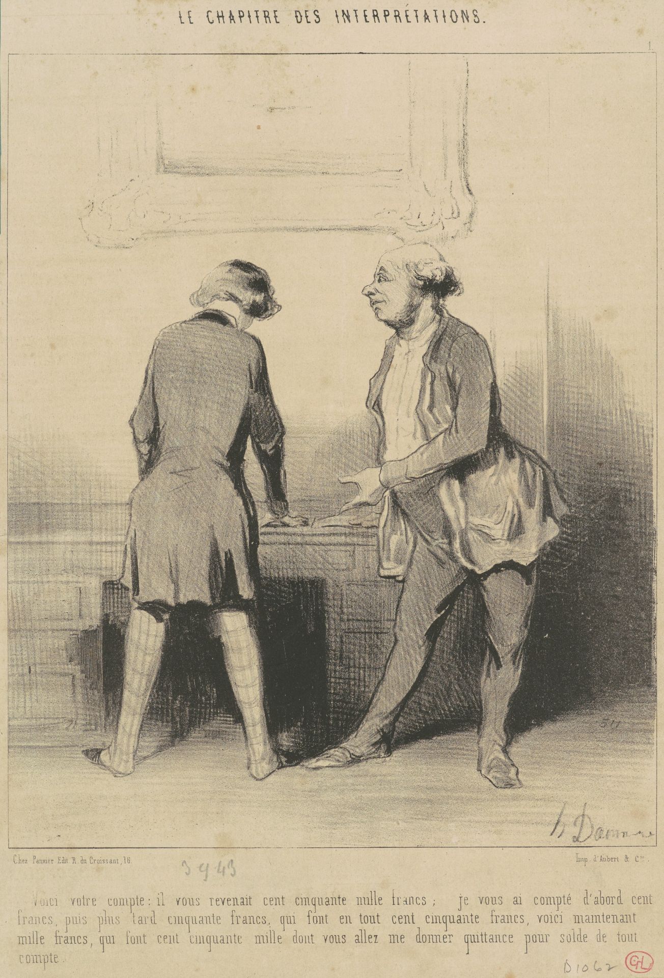 Voici votre comptre: Il vous revenait ... by Honoré Daumier