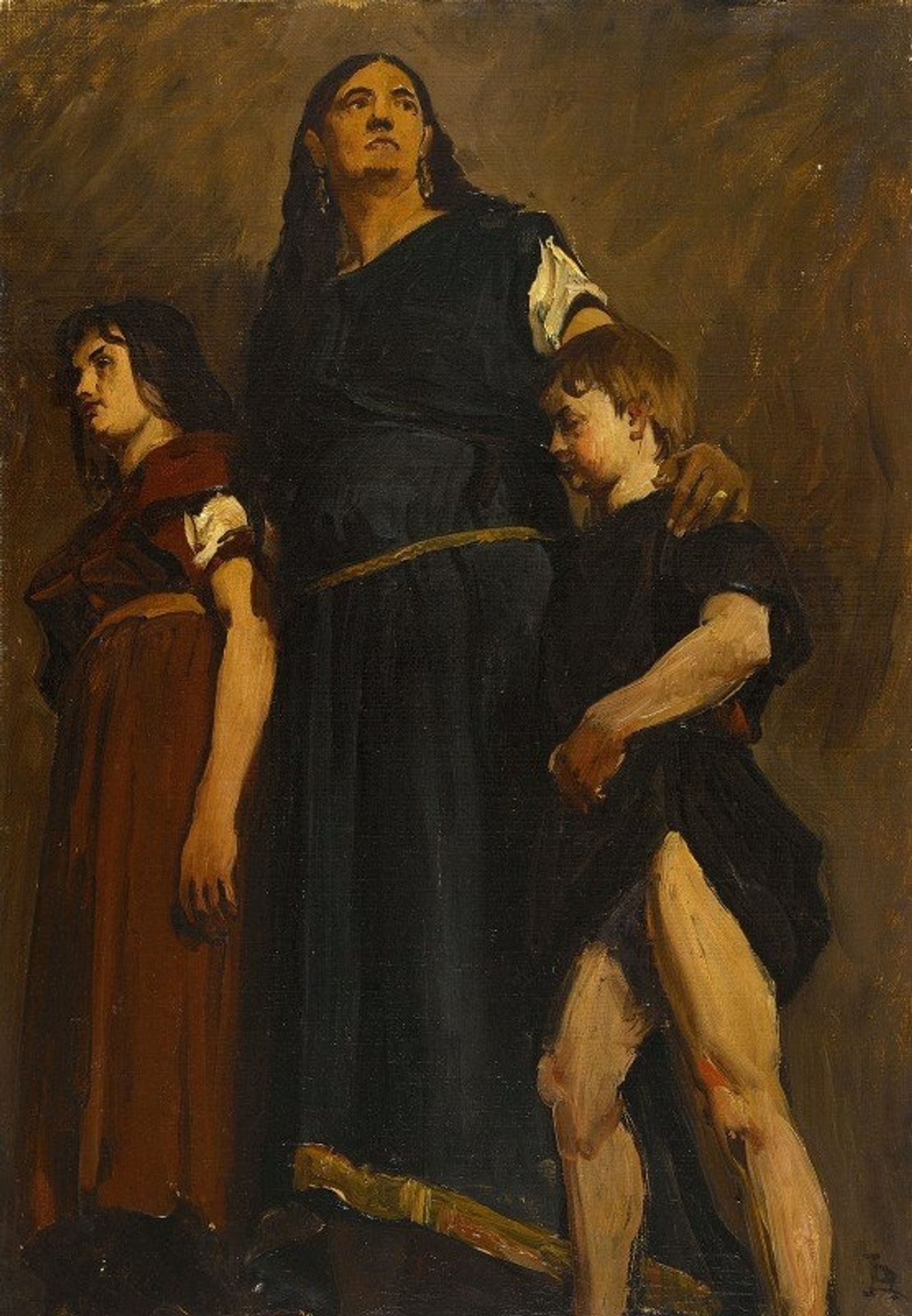 Femme mérovingienne et deux enfants by Jean-Paul Laurens