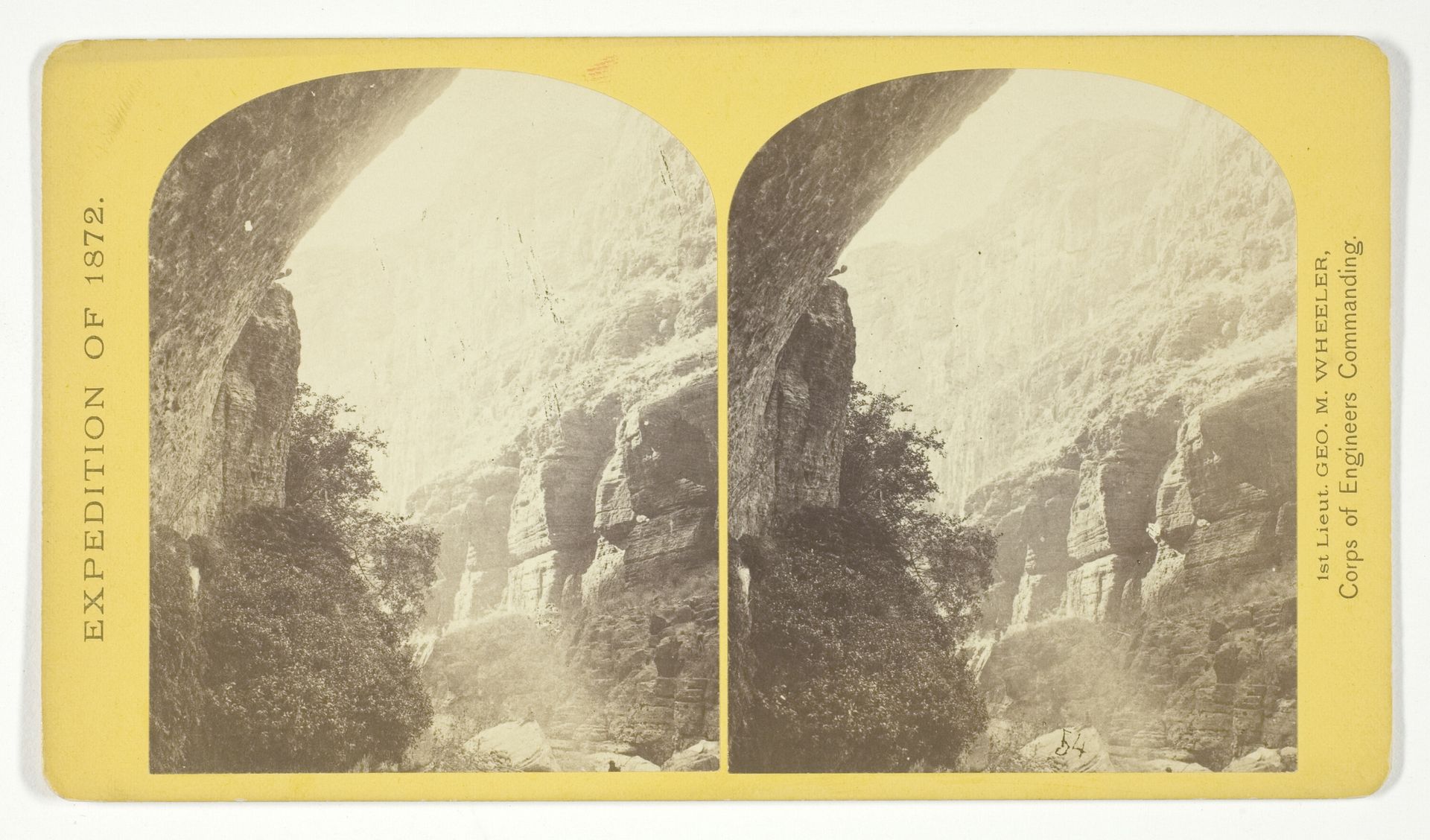 The Cañon of Kanab Creek, near its junction with the Grand Cañon of the Colorado. In the foreground is a dripping spring affording a shower bath. Temperature, 69° Fahr by William Bell