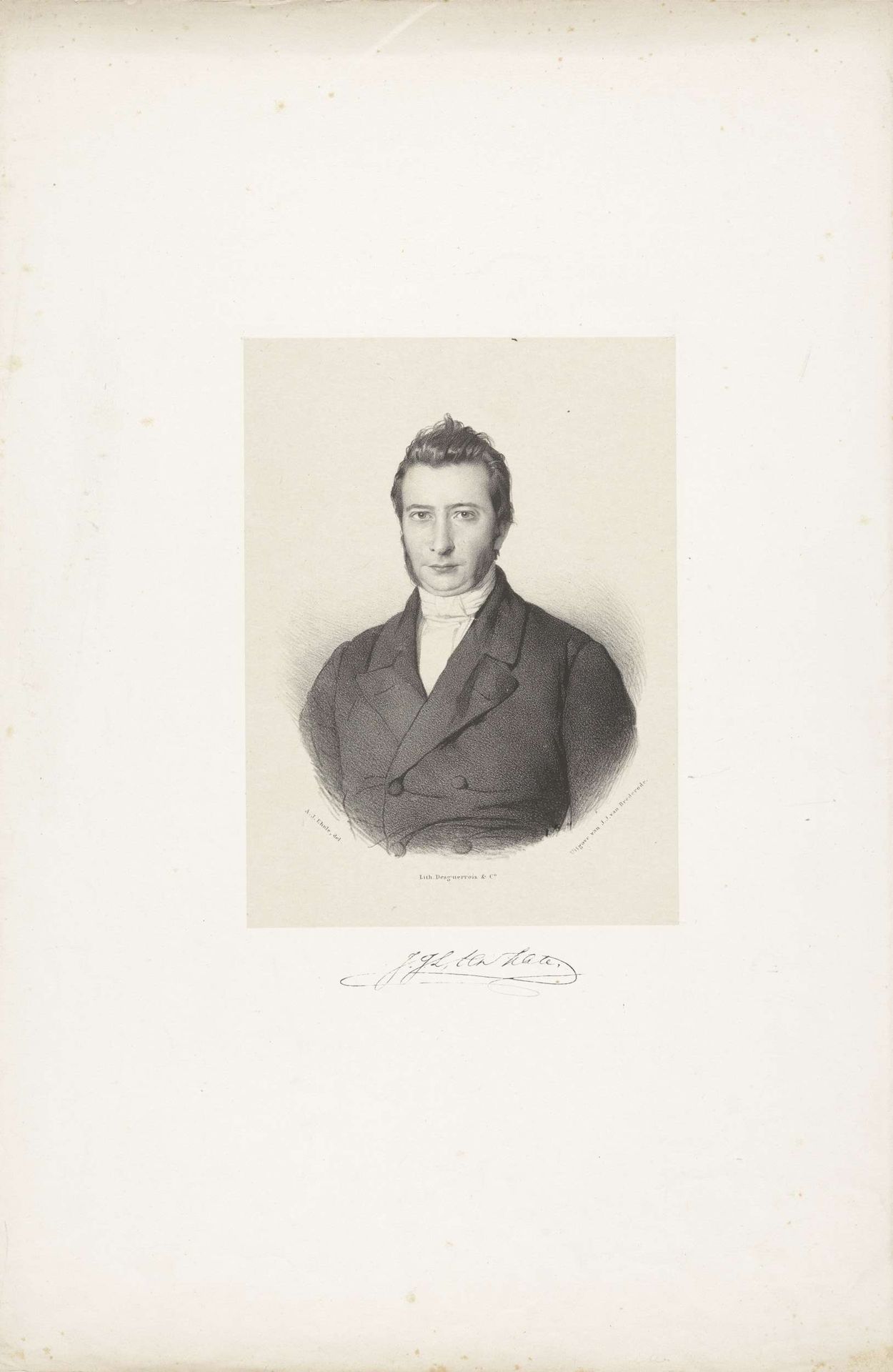 Portret van Jan Jakob Lodewijk ten Kate by Adrianus Johannes Ehnle