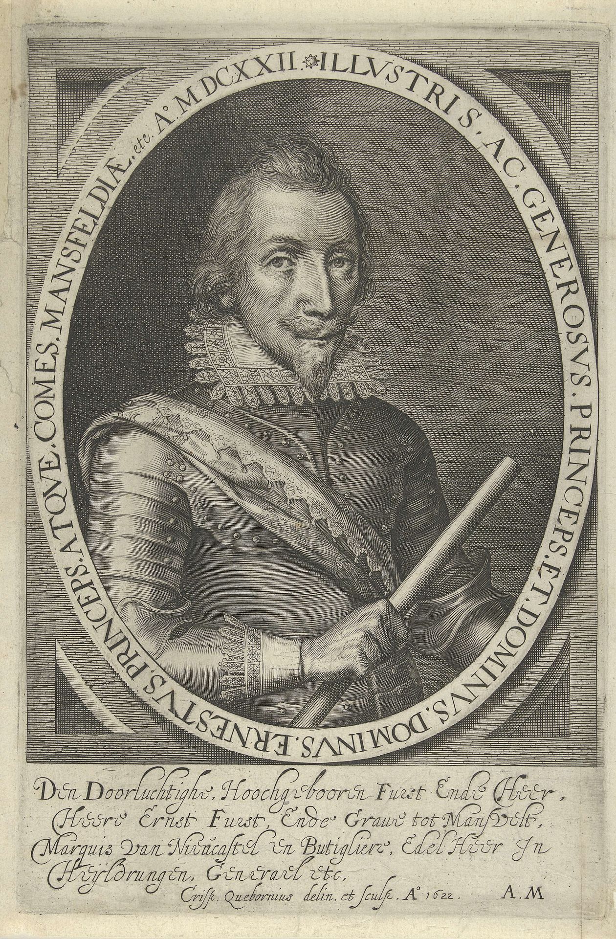 Portret van Ernst van Mansfeld by Crispijn van den Queborn