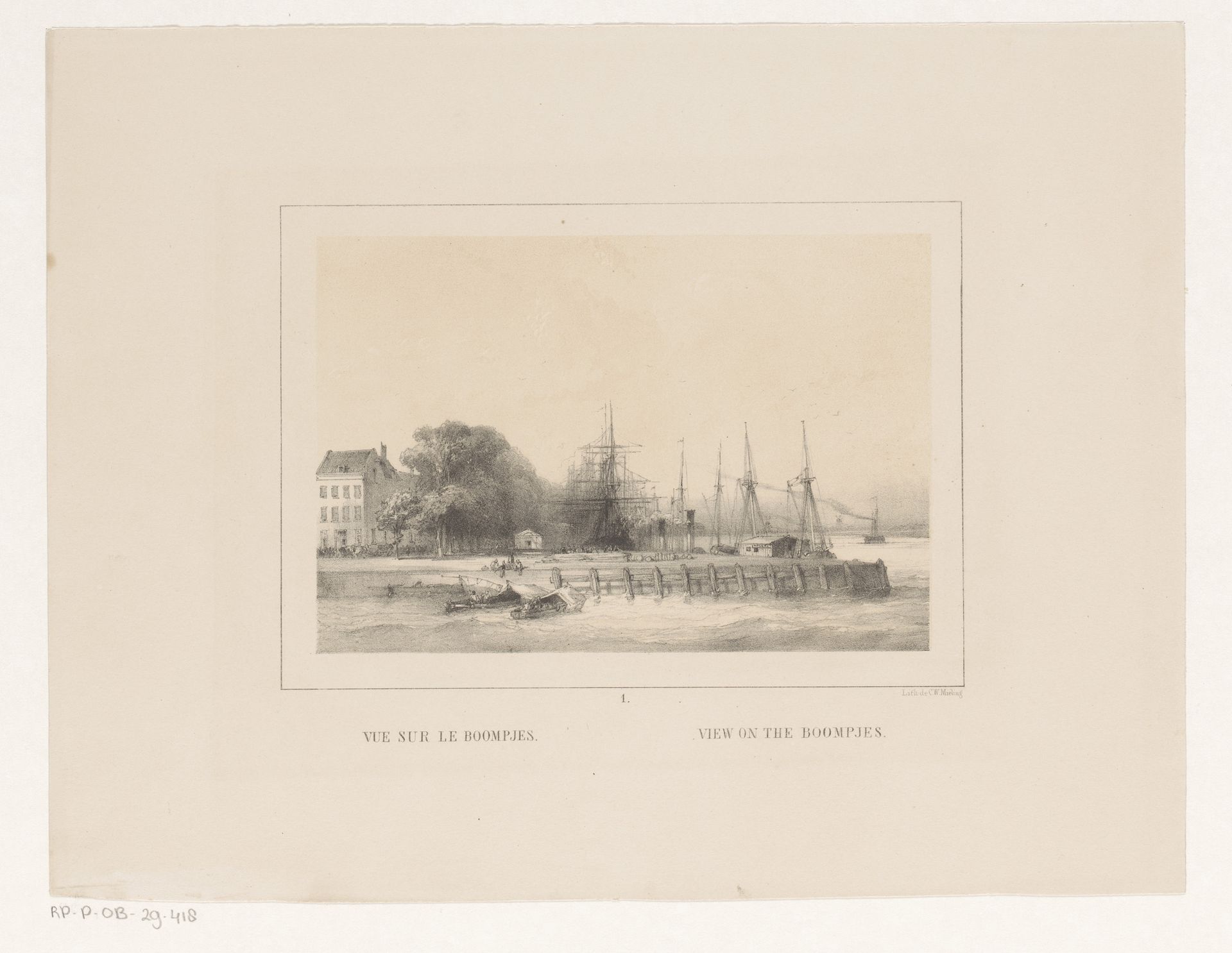 Gezicht op de Boompjes te Rotterdam by Charles Rochussen