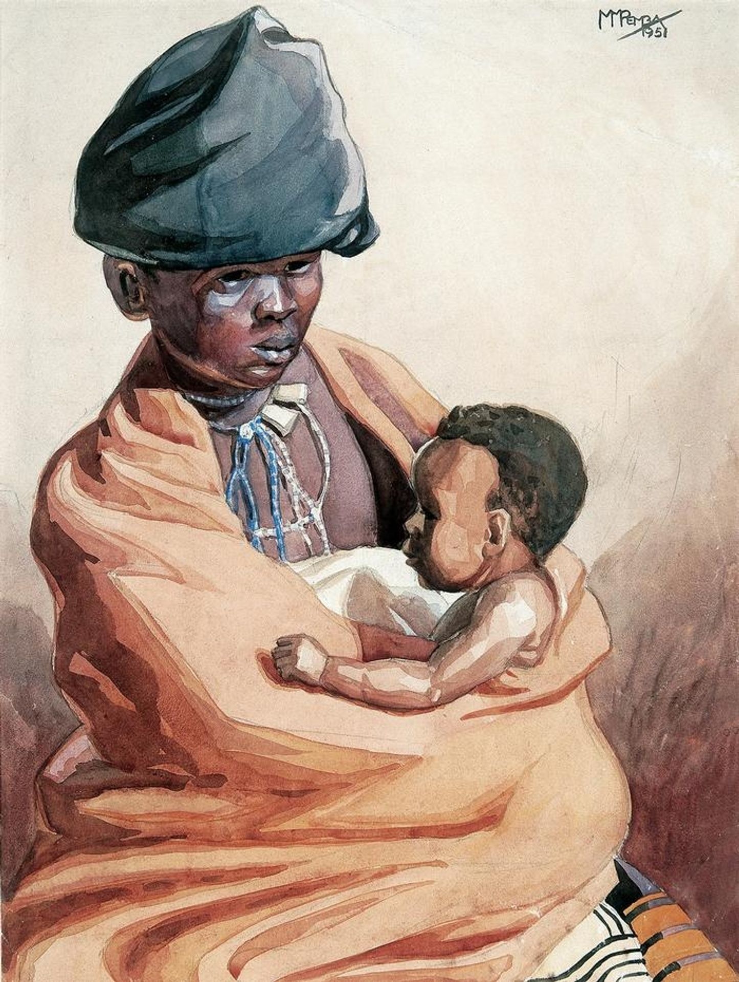 Mother and child by George Pemba