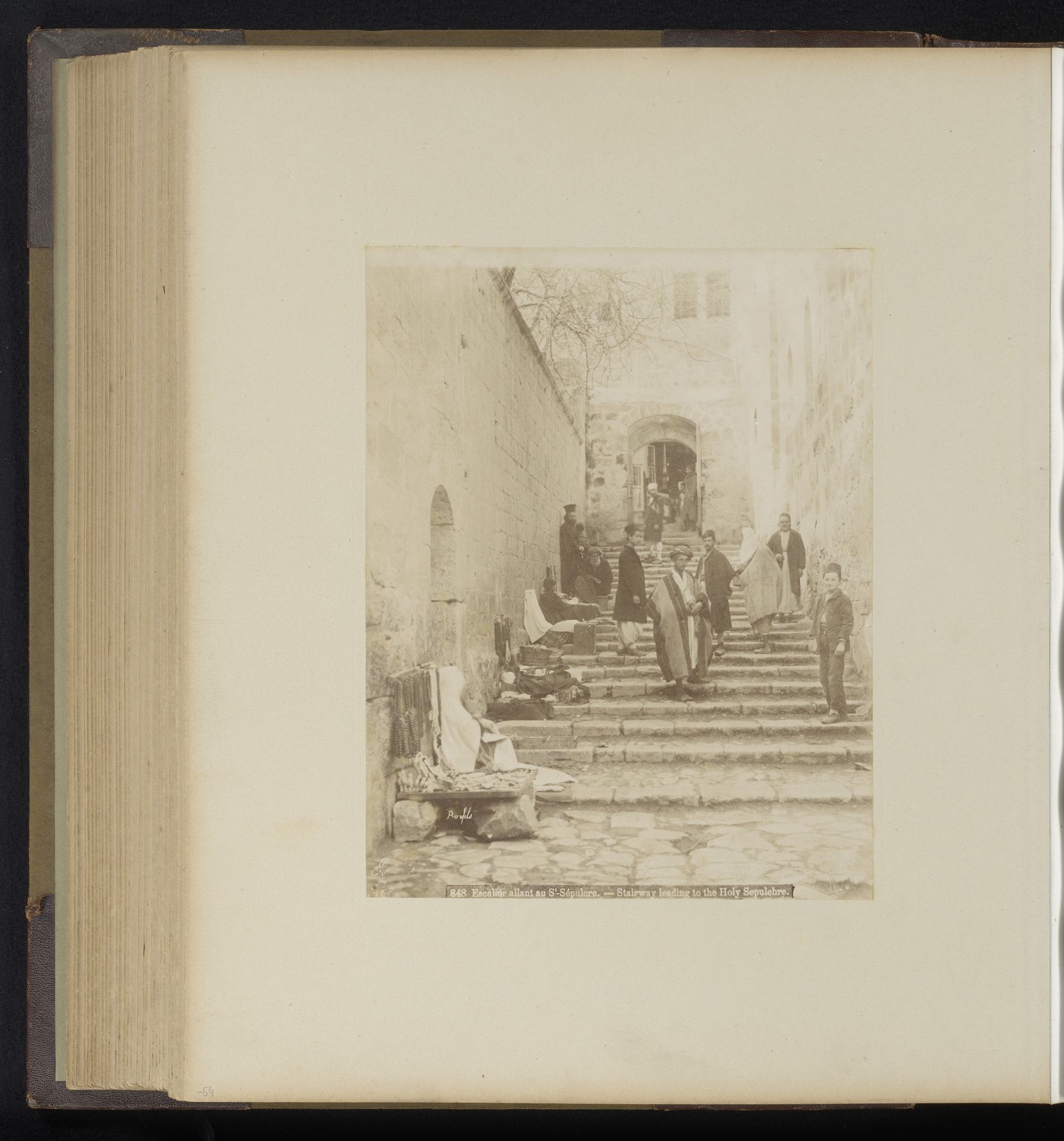 Trap naar de Heilig Grafkerk in Jeruzalem by Félix Bonfils