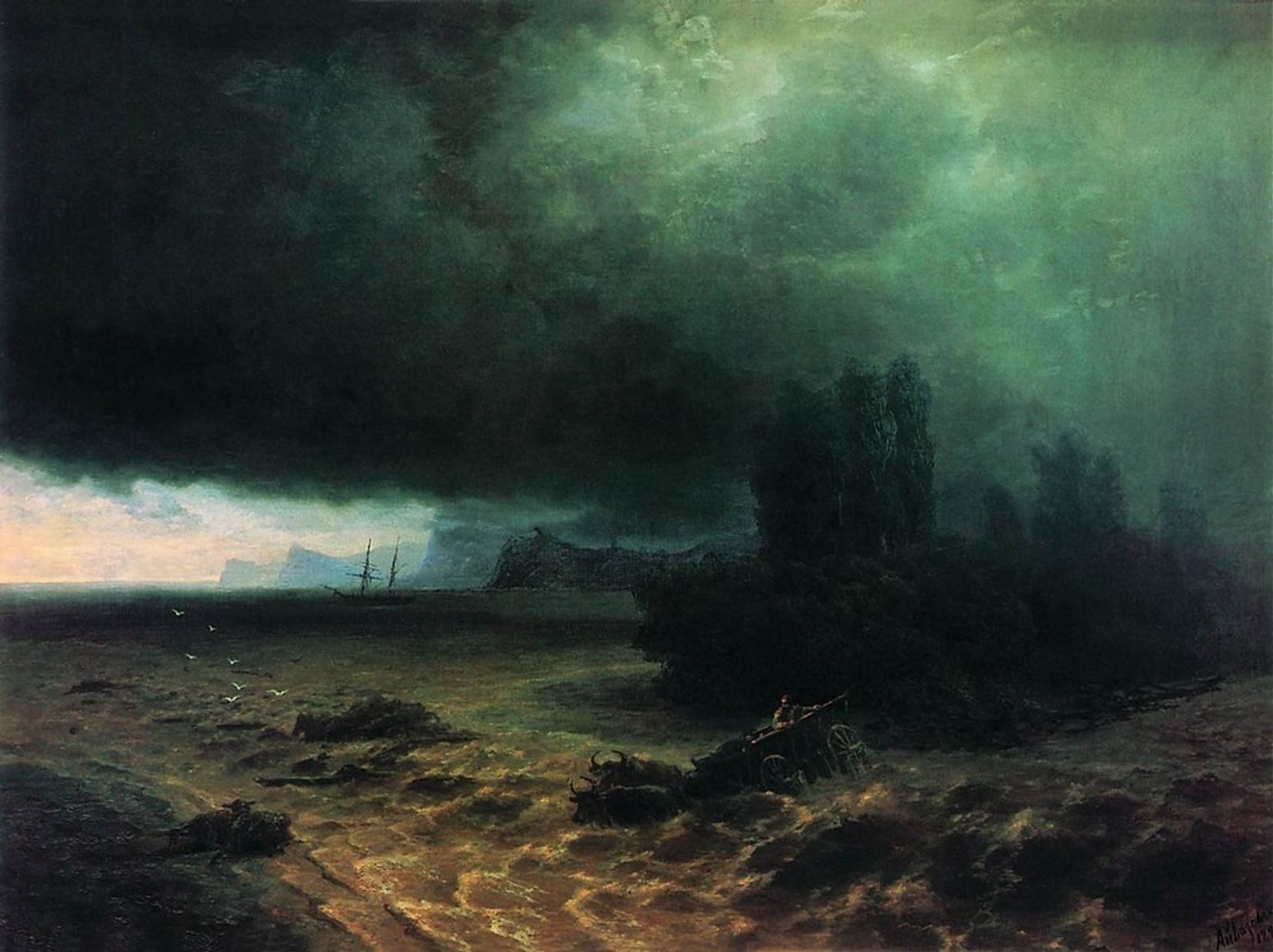 Downpour in Sudak by Ivan Konstantinovich Aivazovsky