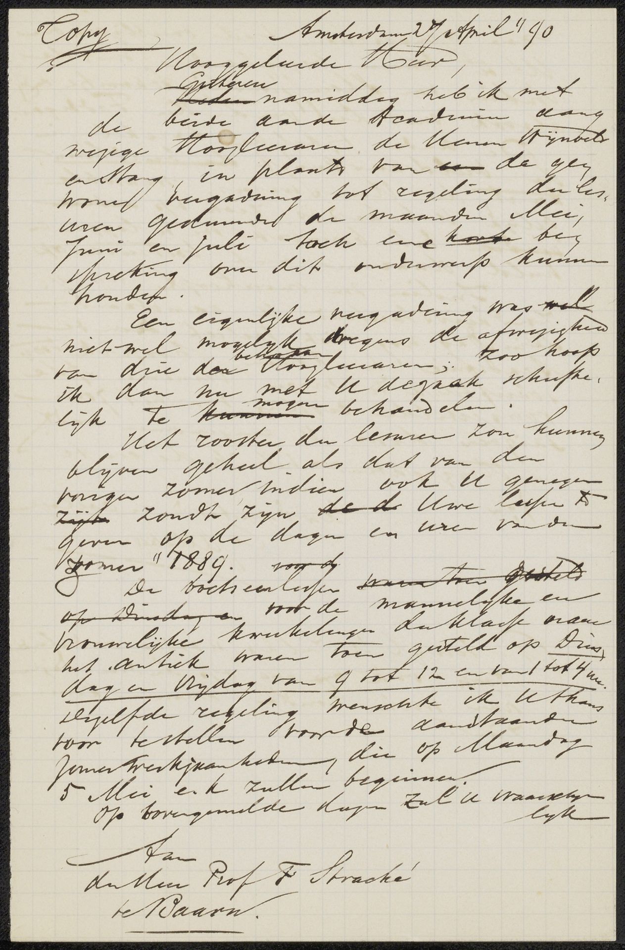 Brief aan Frans Stracké by August Allebé