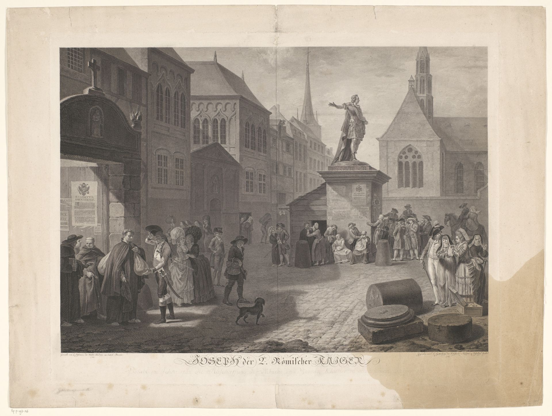 Afschaffing van de monniken- en nonnenkloosters door keizer Jozef II by Carl Guttenberg