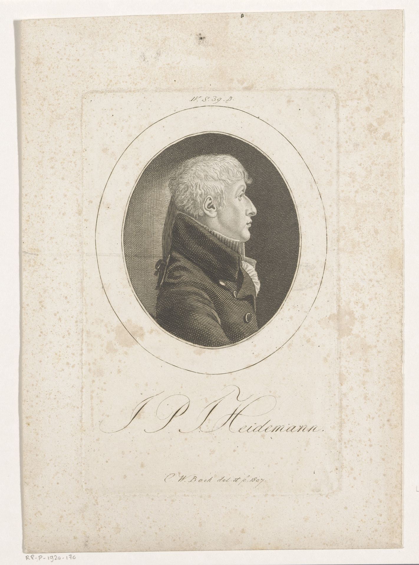 Portret van J.P.J. Heidemann by Christoph-Wilhelm Bock