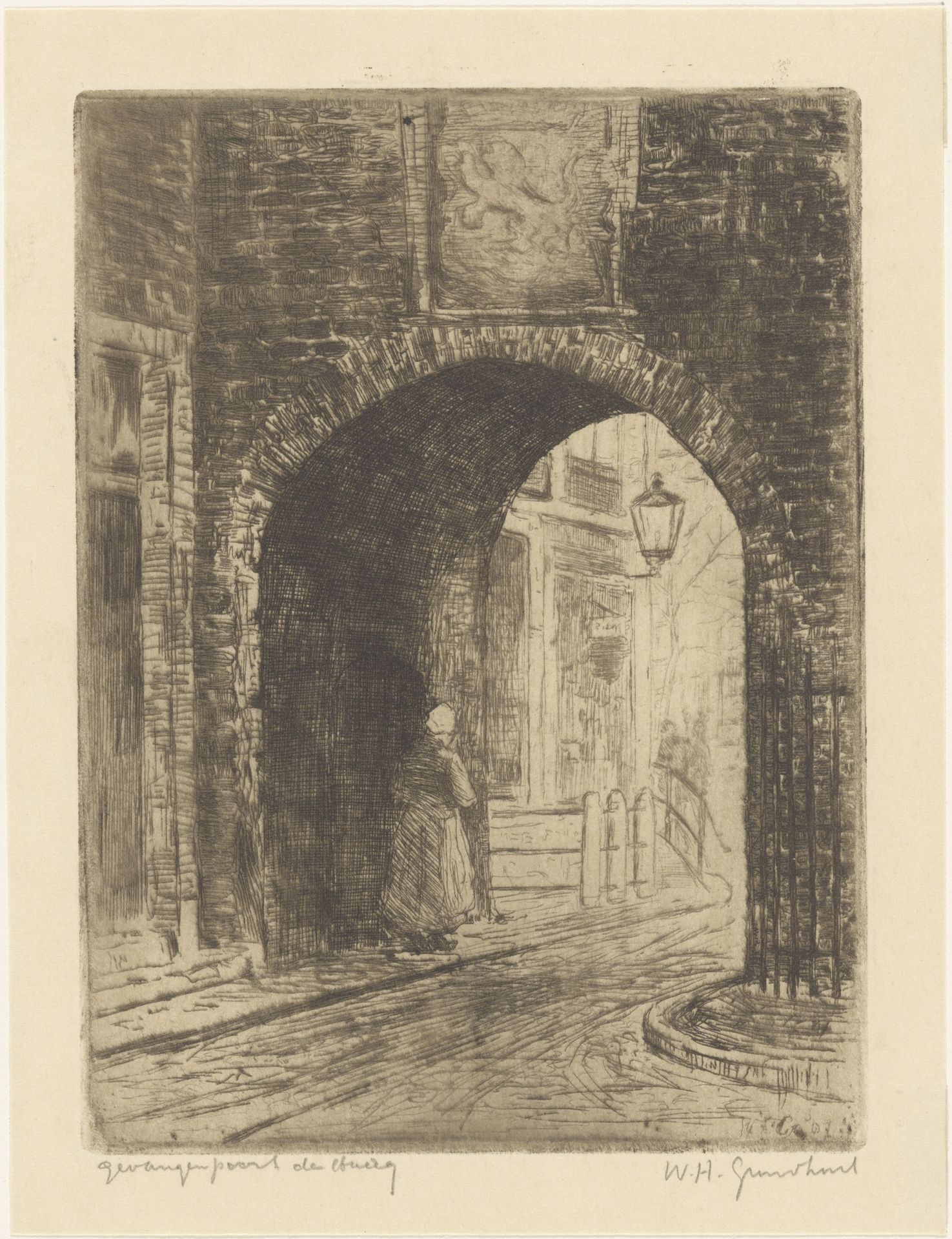 Gevangenpoort in Den Haag by Willem Adrianus Grondhout