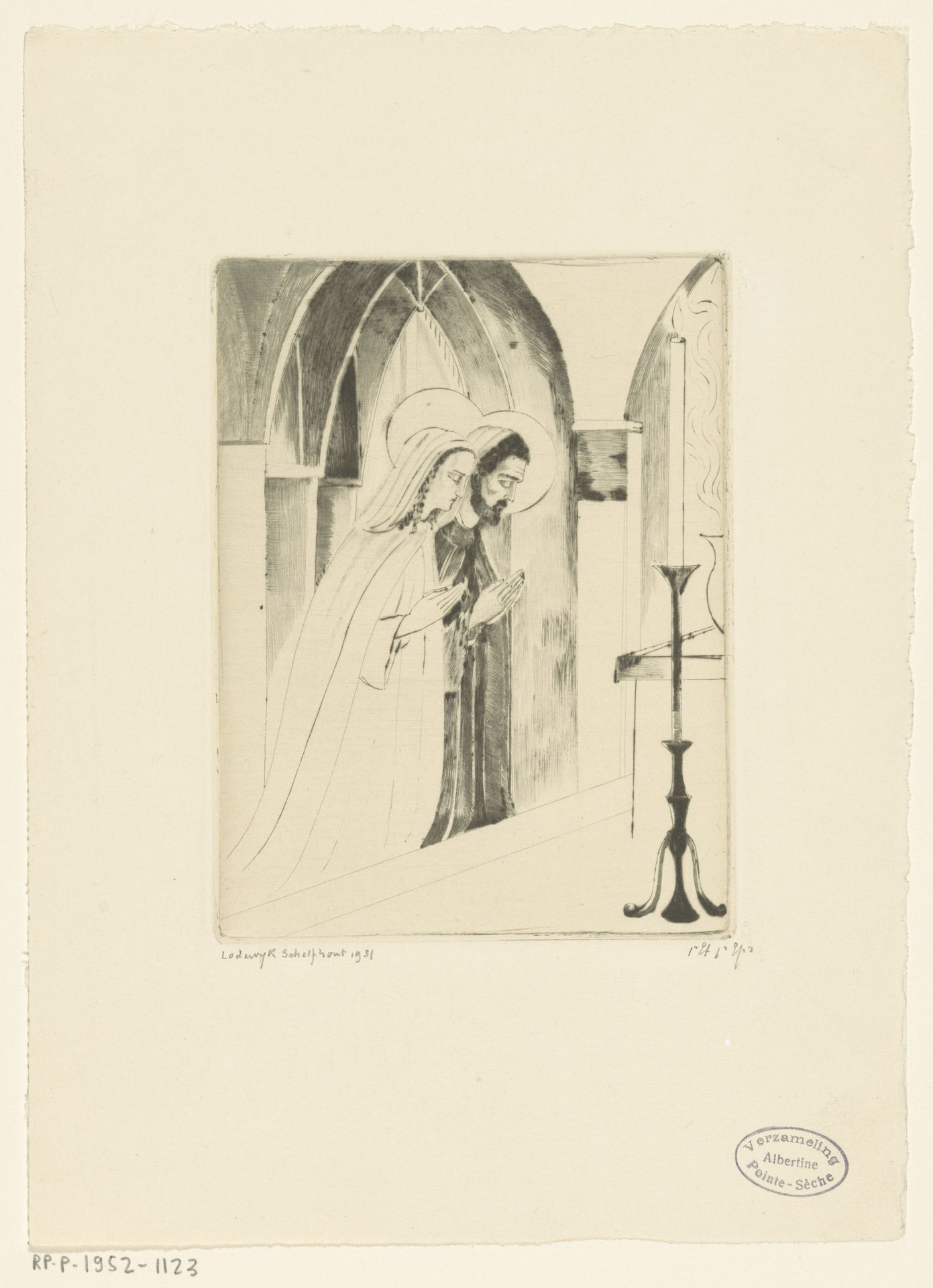 Huwelijk van Maria en Jozef by Lodewijk Schelfhout